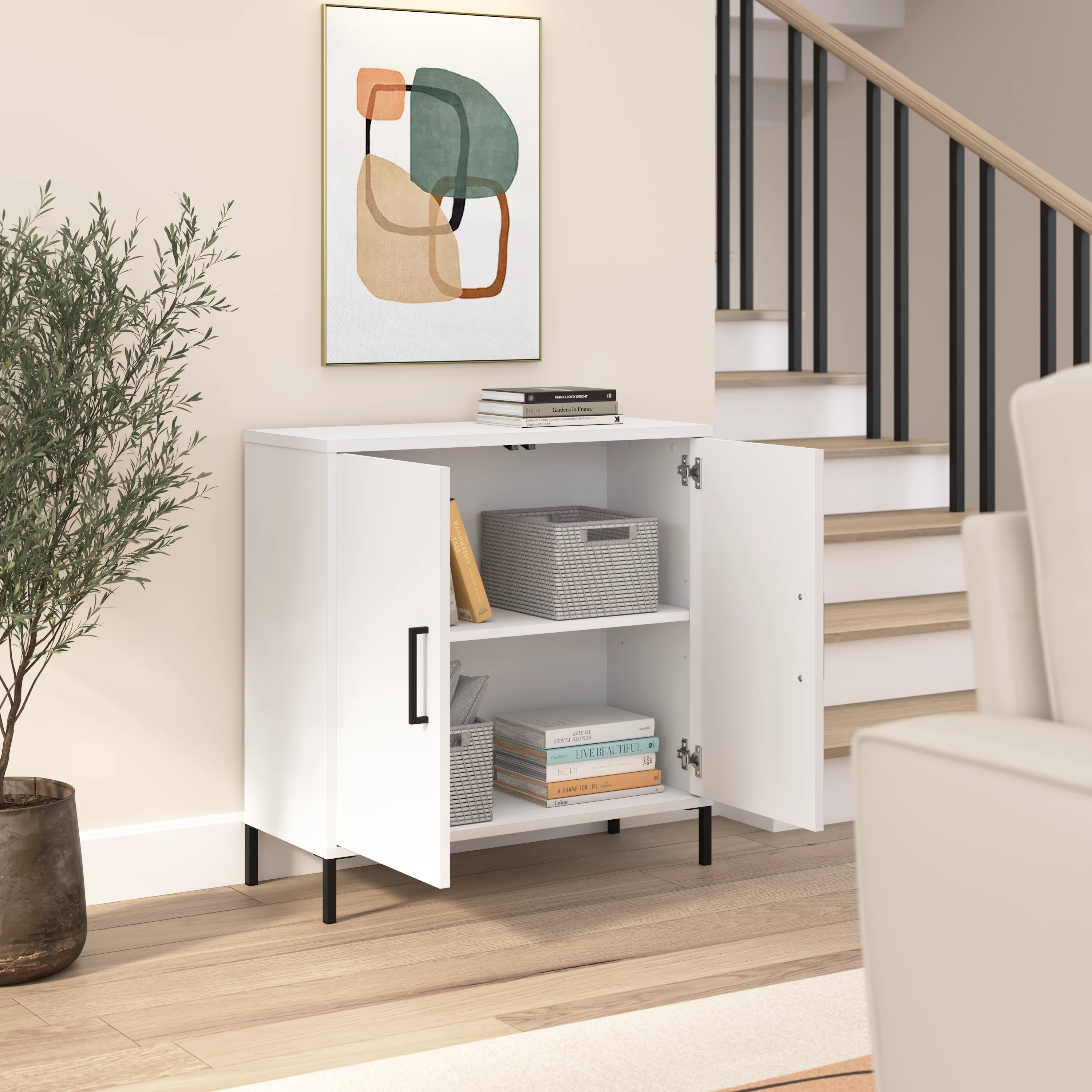Essence Low Storage Cabinet with Doors