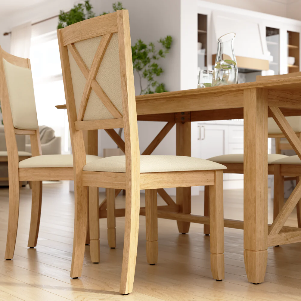 Bush Home Key West Upholstered Cross Back Dining Chair - Set of 2