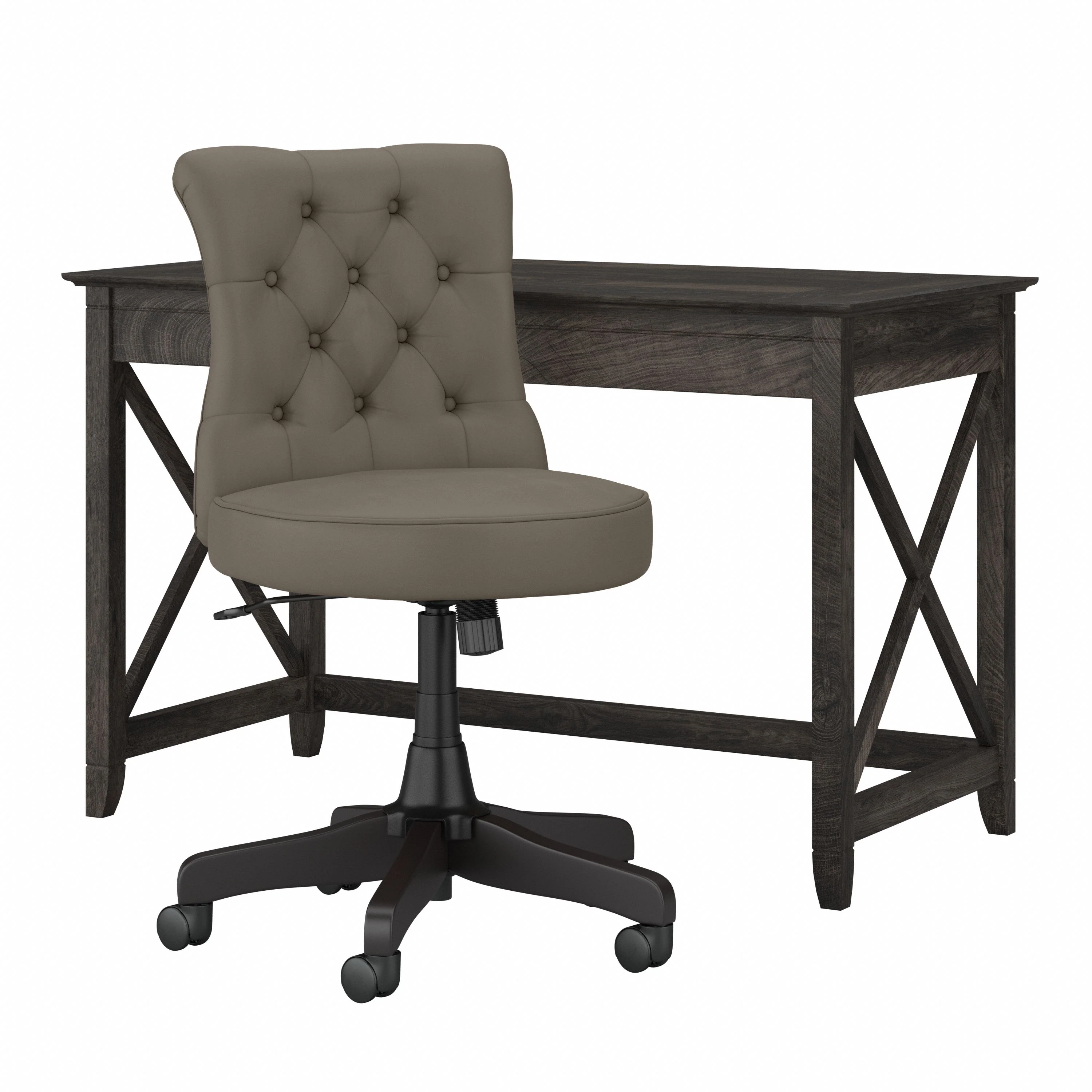 Key West 48W Writing Desk with Mid Back Tufted Office Chair