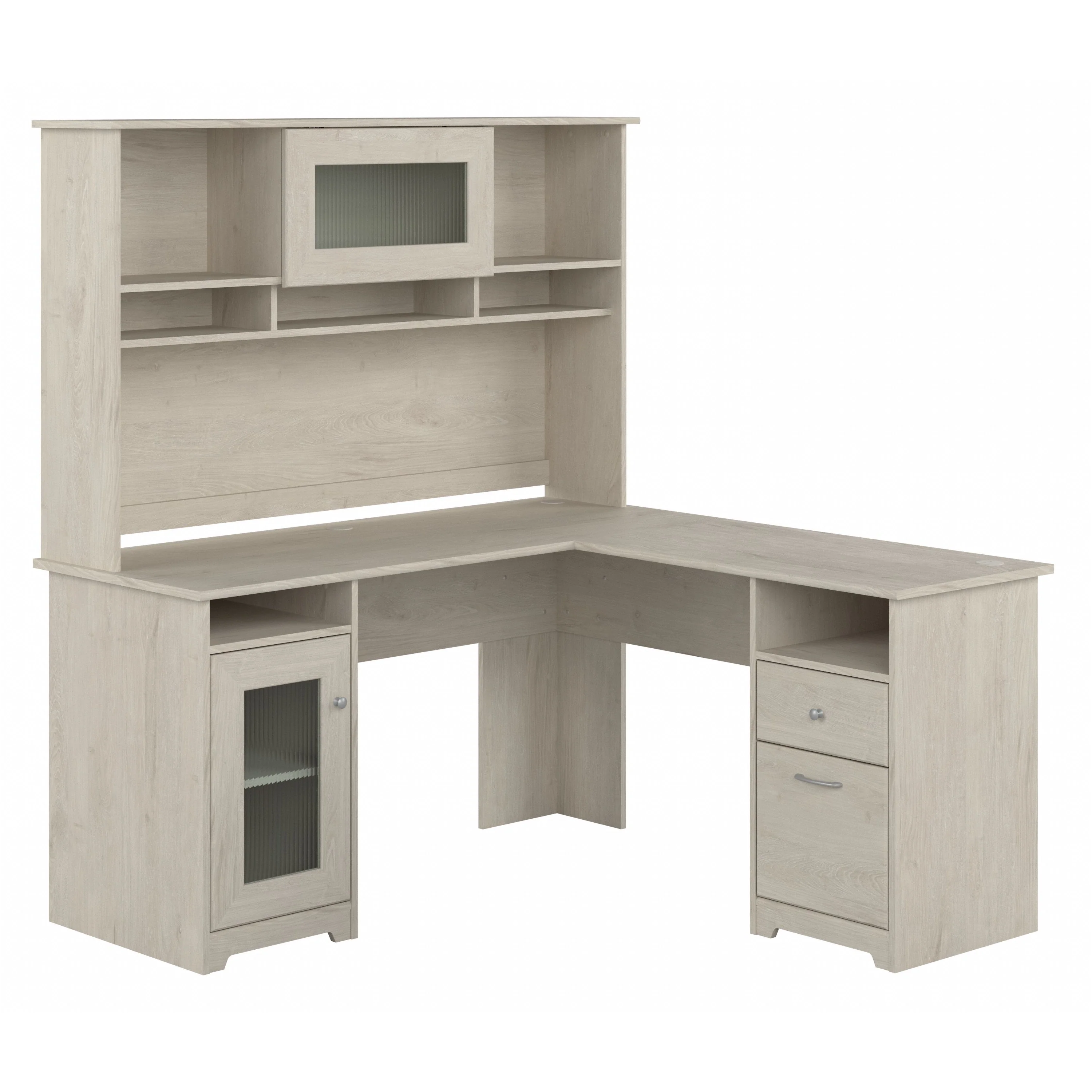 Cabot 60W L Shaped Computer Desk with Hutch and Storage