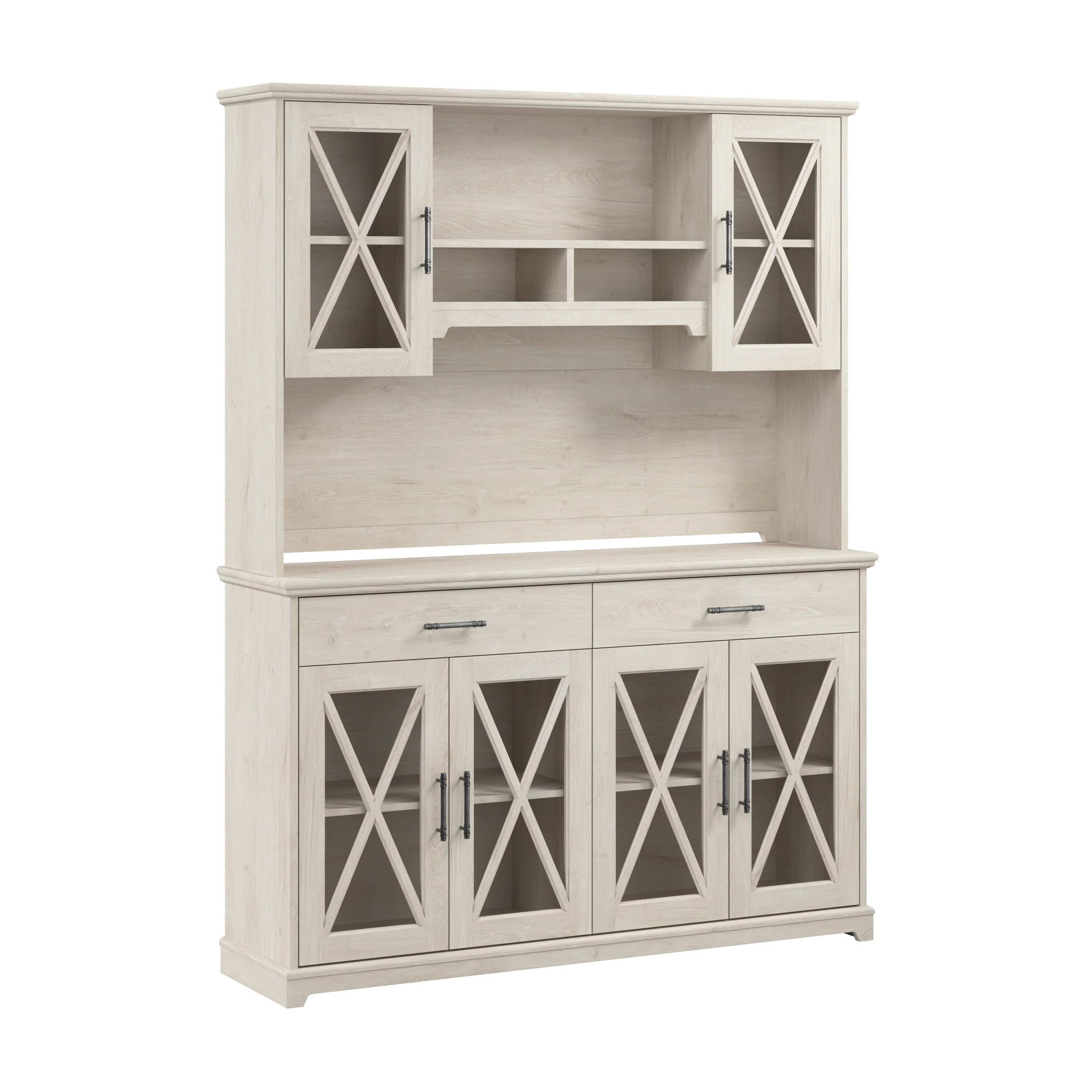 Lennox 60W Farmhouse Sideboard Buffet Cabinet with Hutch