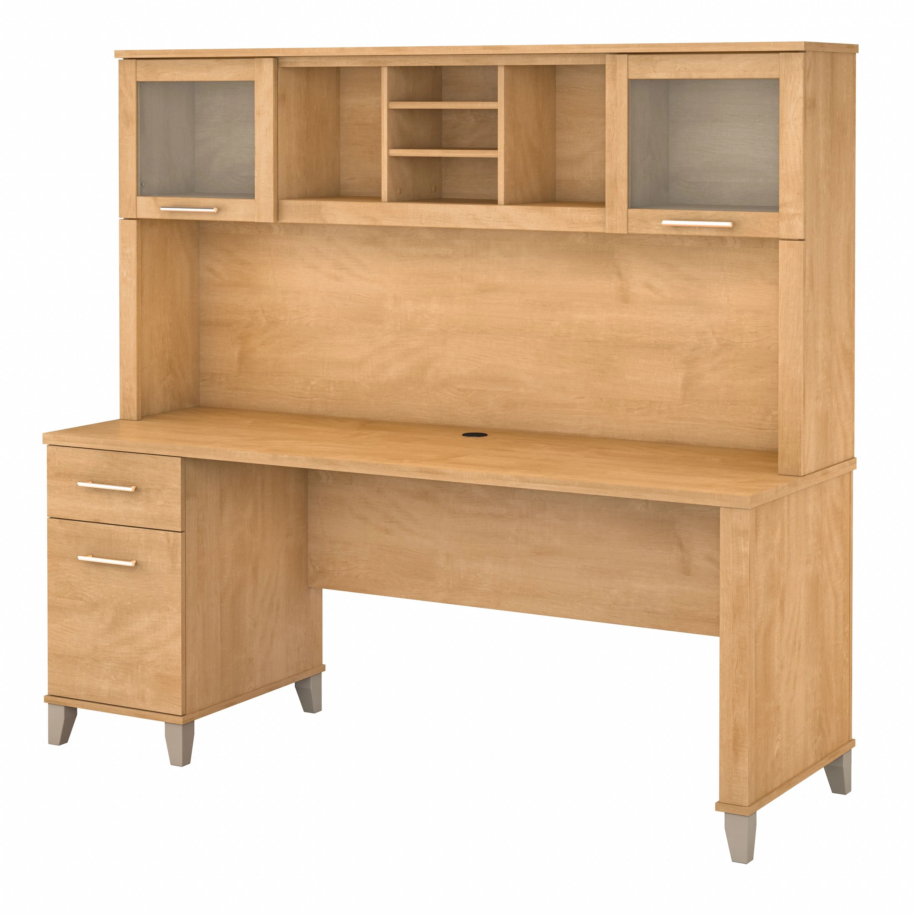 Somerset 72W Office Desk with Drawers and Hutch