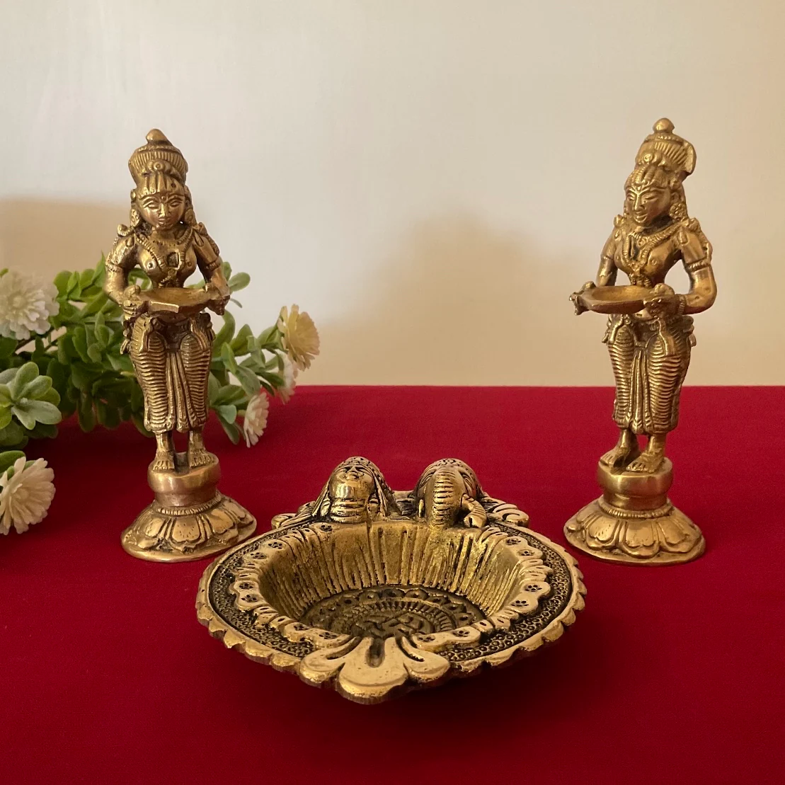 Deep Lakshmi And Lakshmi Ganesh Pooja Diya - Festive Gift