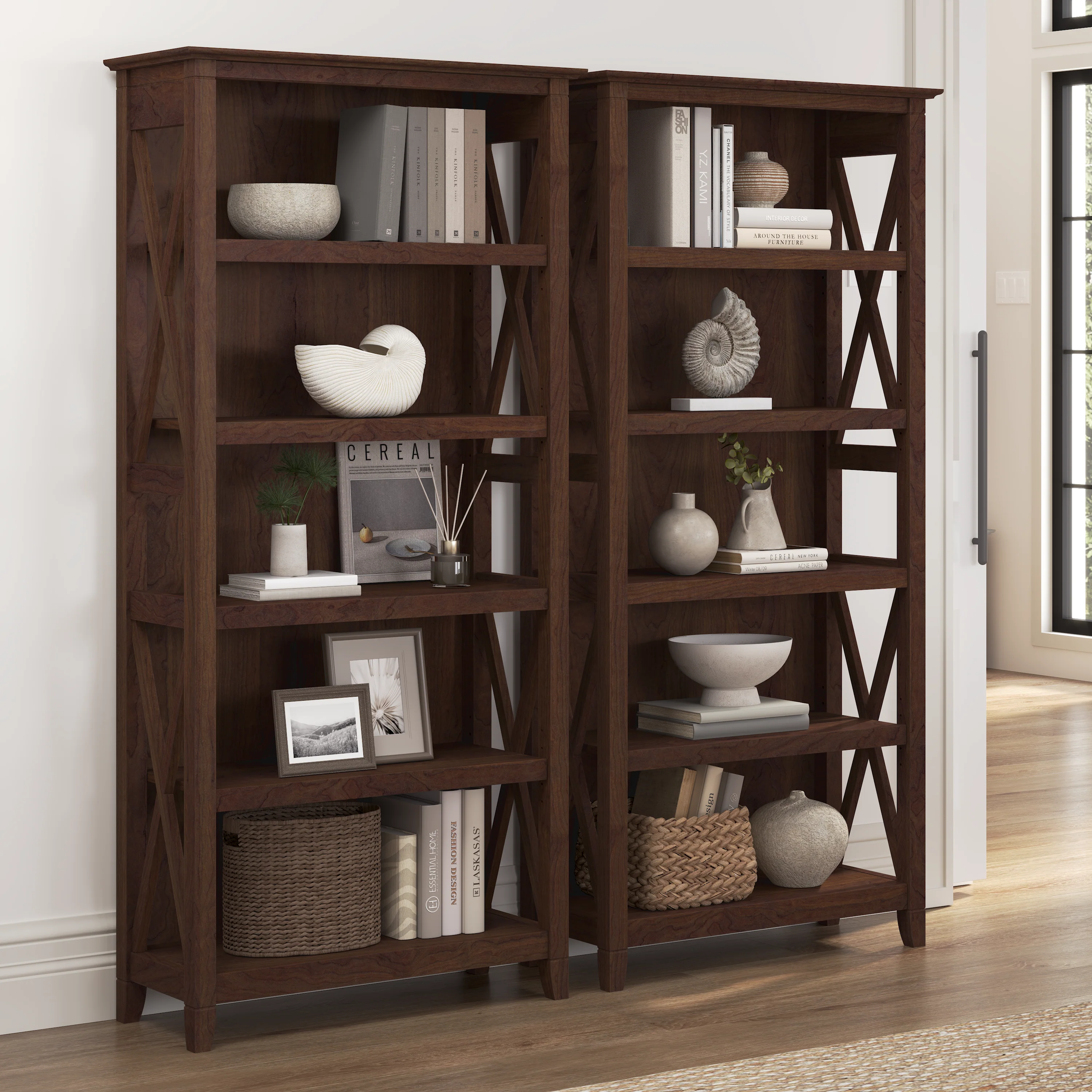 Key West 5 Shelf Bookcase Set