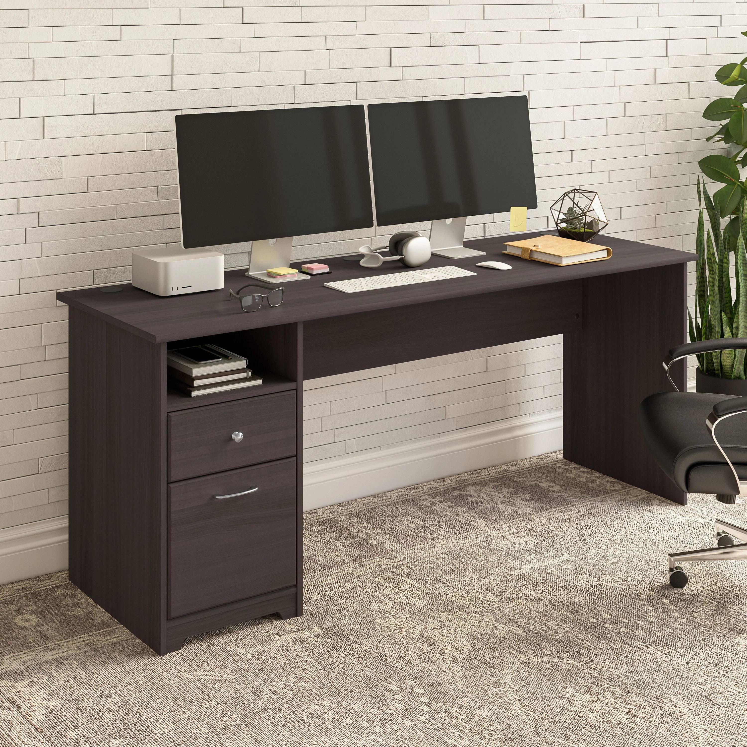 Cabot 72W Computer Desk with Drawers