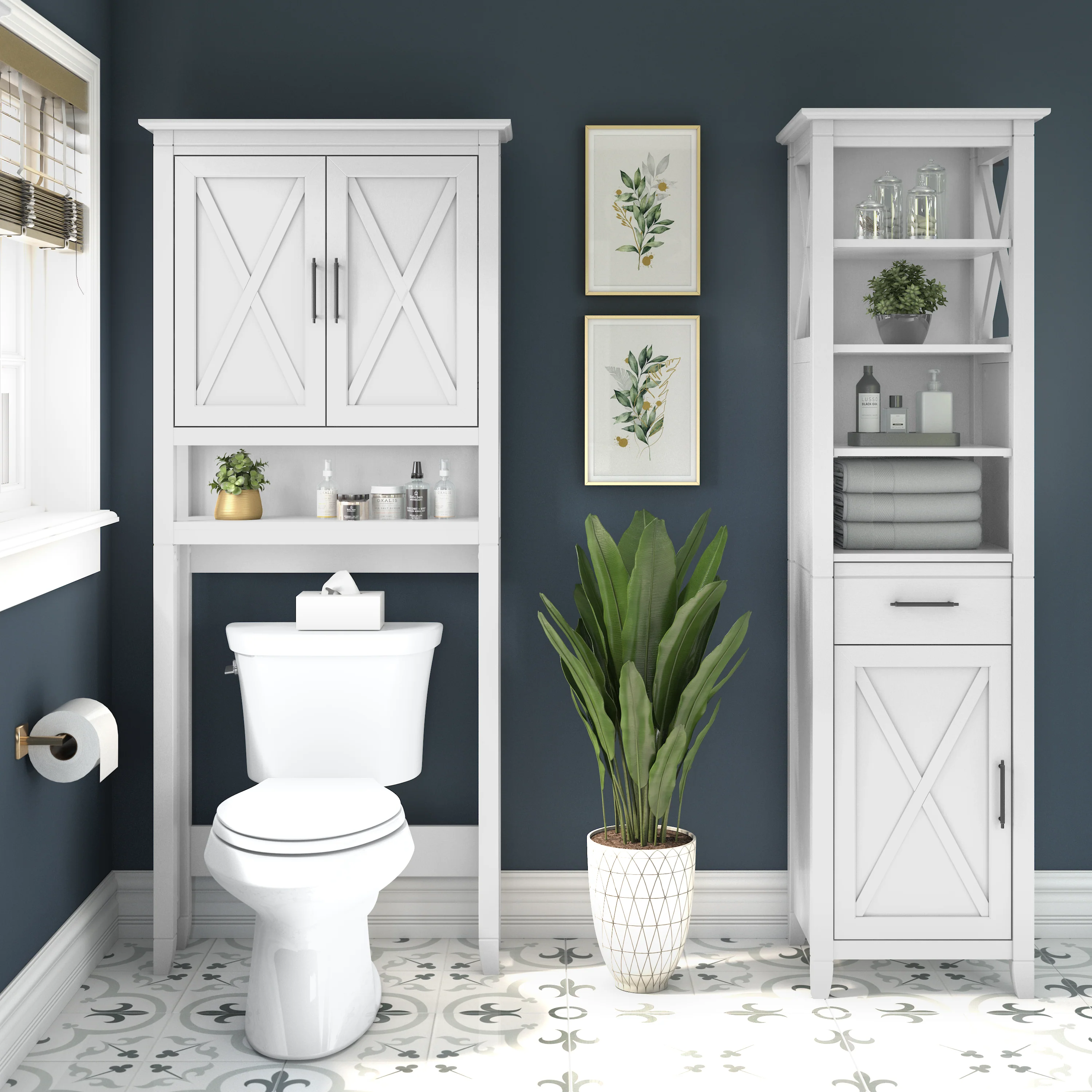 Key West Tall Bathroom Storage Cabinet