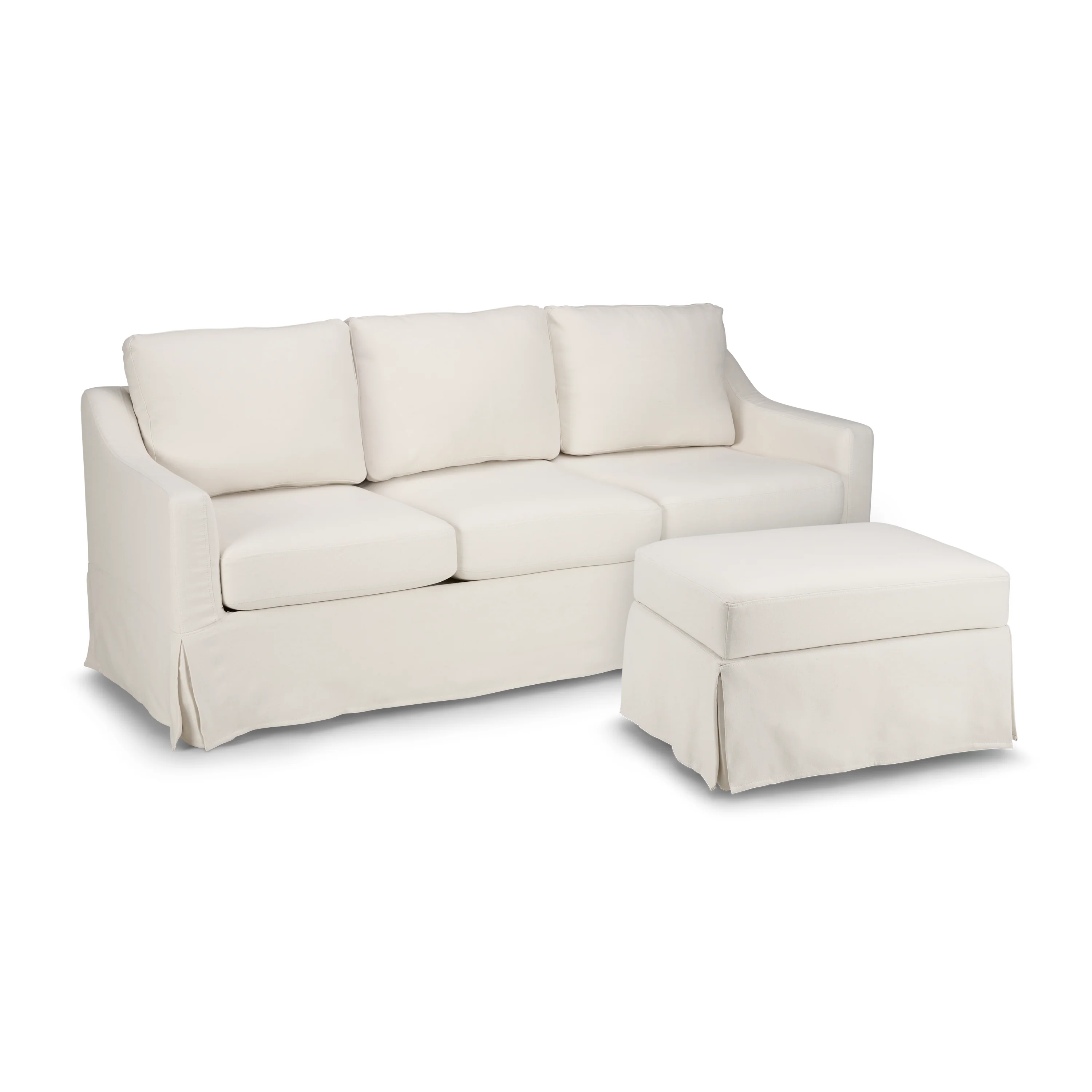 Bush Home Harper 80W Sofa and Storage Ottoman with Slipcovers