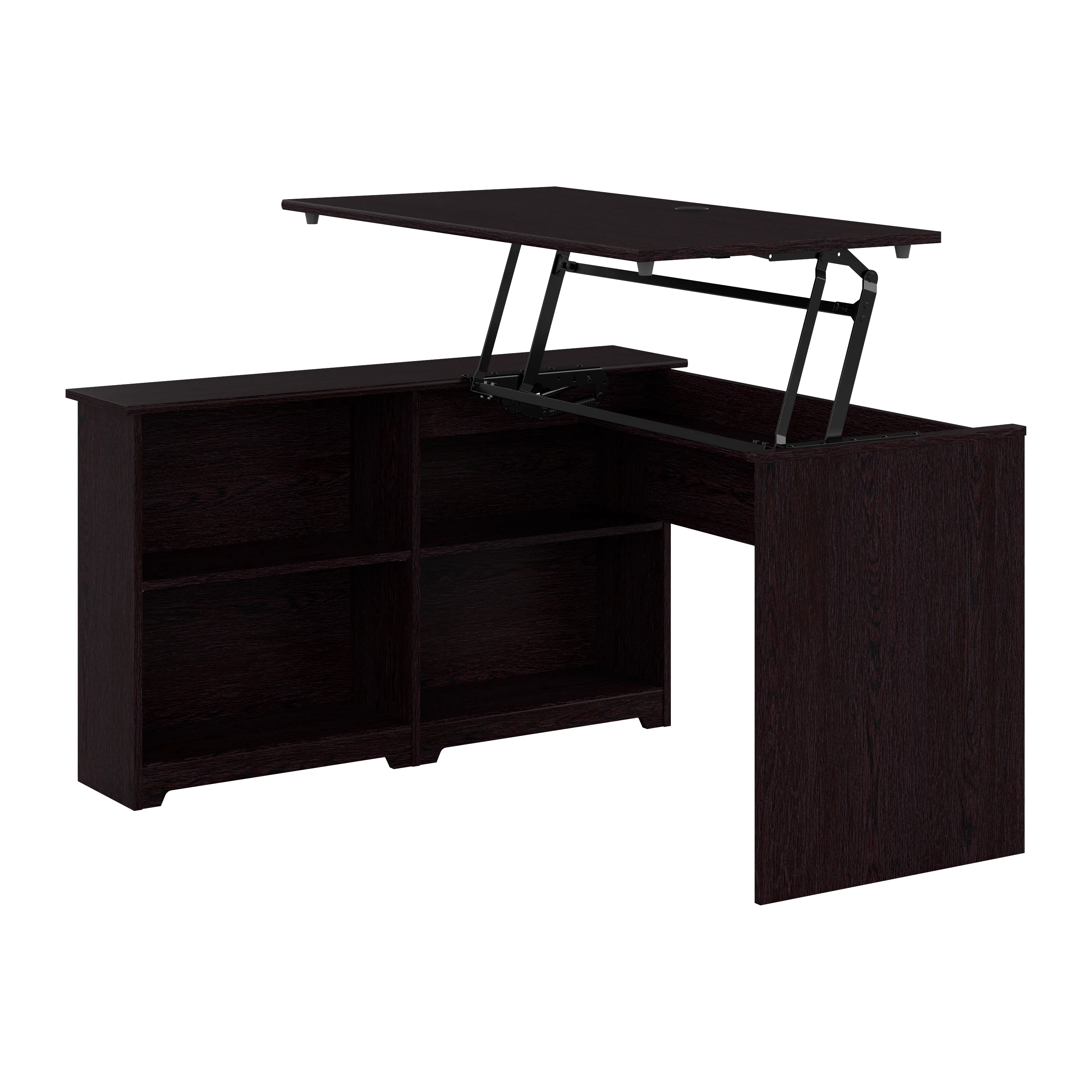 Cabot 52W 3 Position Sit to Stand Corner Desk with Shelves