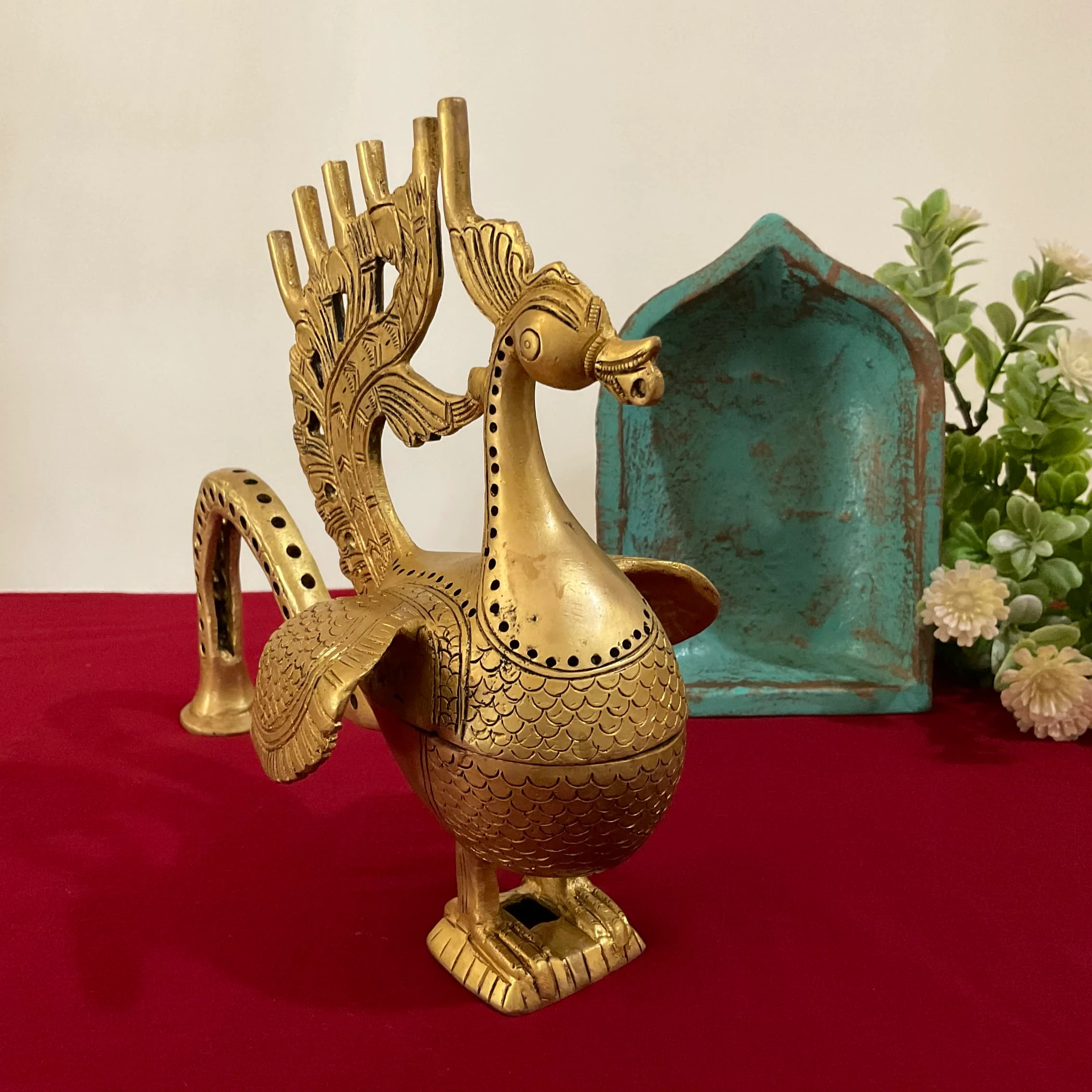 Annapakshi Brass Dhoop Dani With Handle, Incense Holder