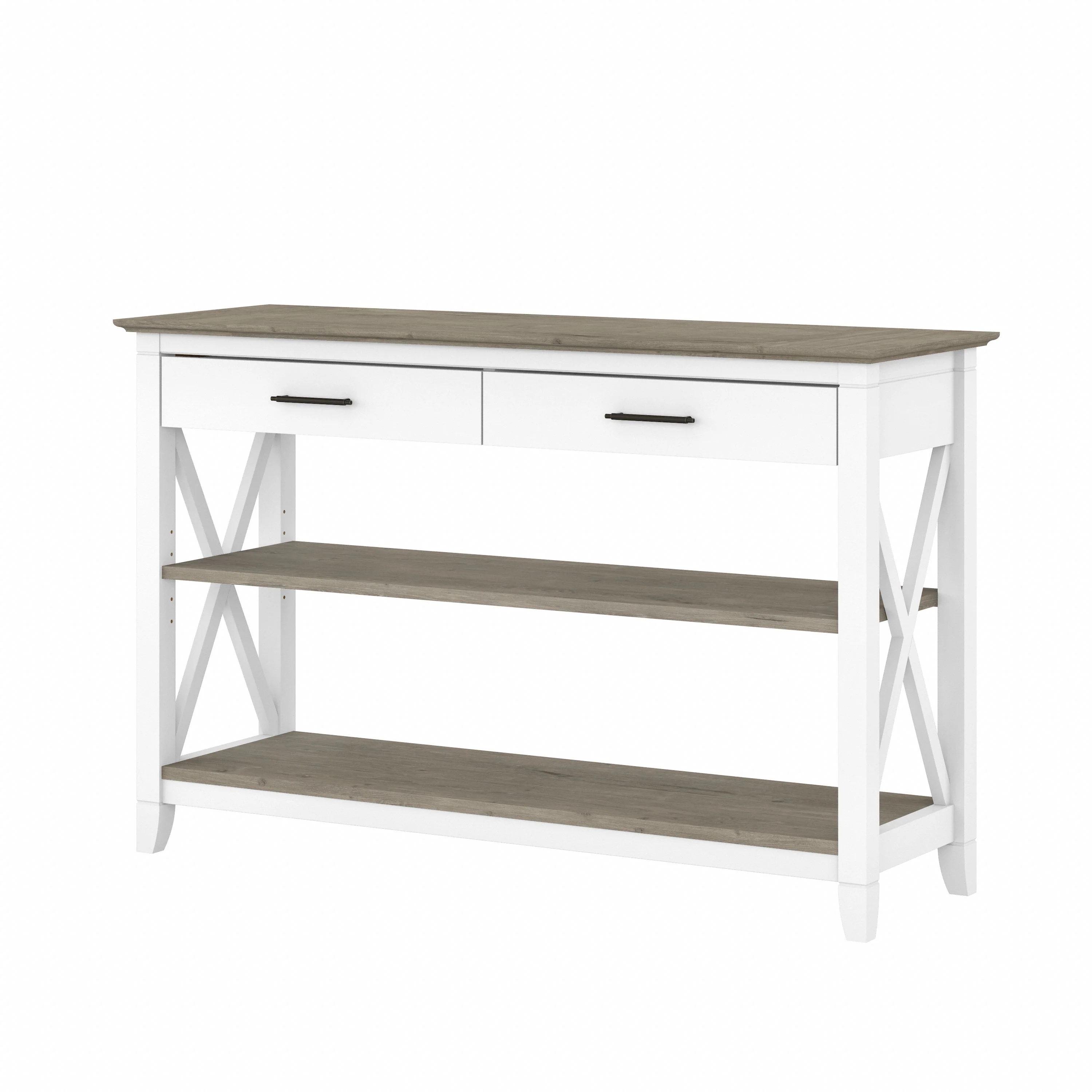 Key West Console Table with Drawers and Shelves