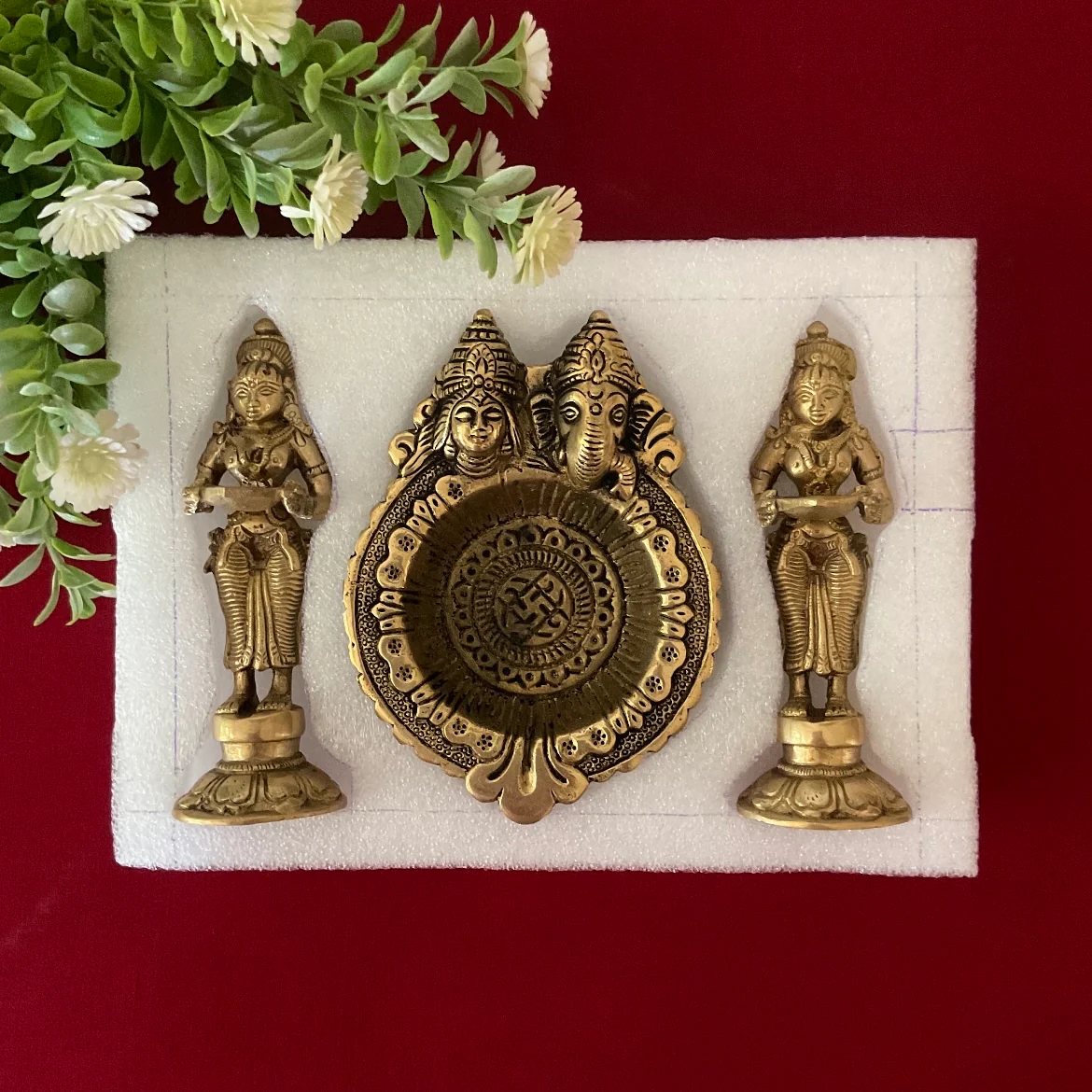 Deep Lakshmi And Lakshmi Ganesh Pooja Diya - Festive Gift