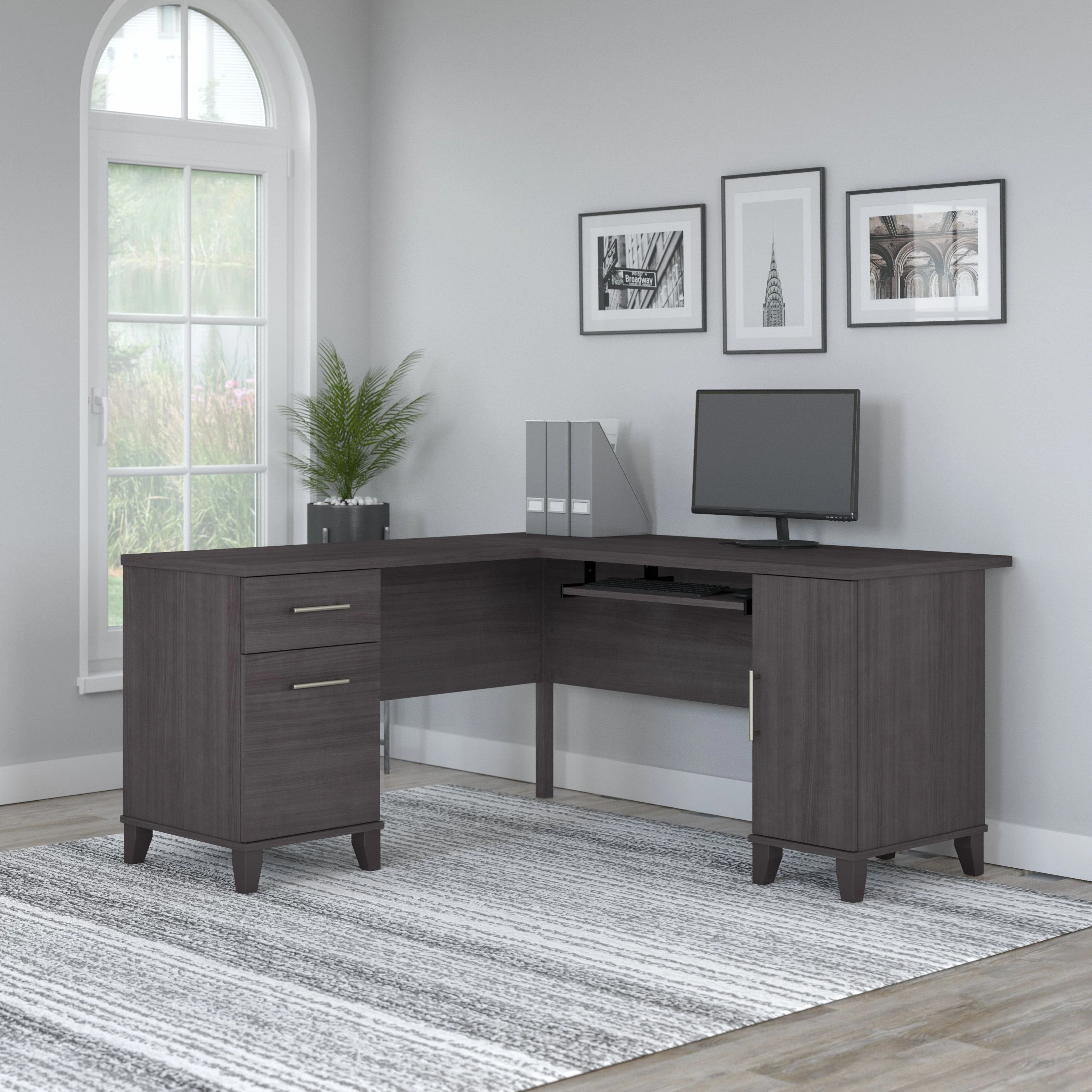 Somerset 60W L Shaped Desk with Storage