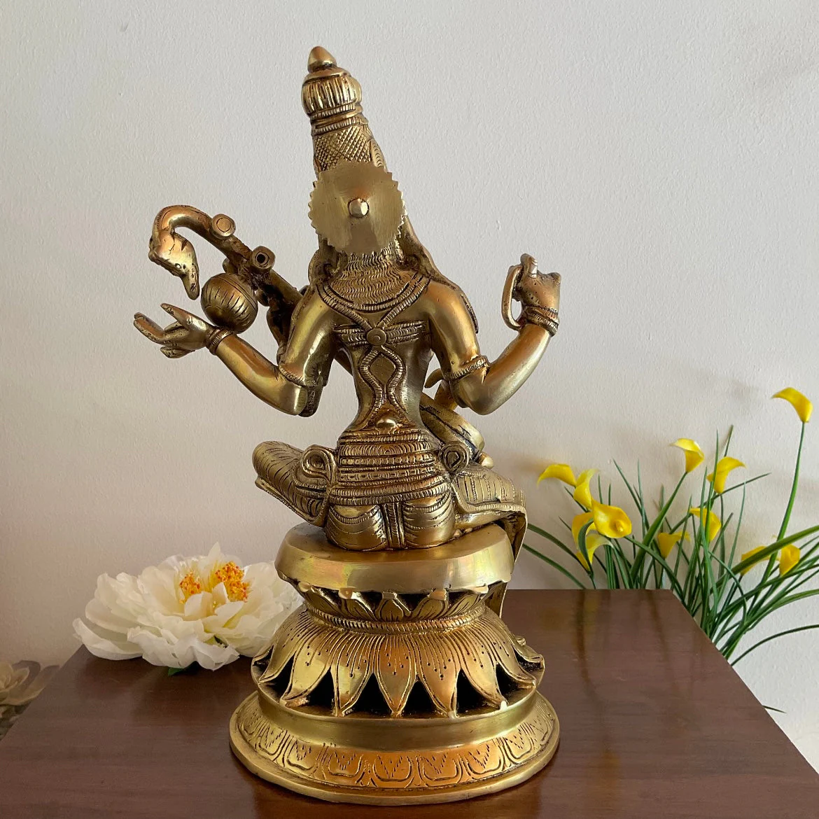 12 Inches Goddess Saraswati Brass Idol - Pooja Statue for Home - Festive Decor
