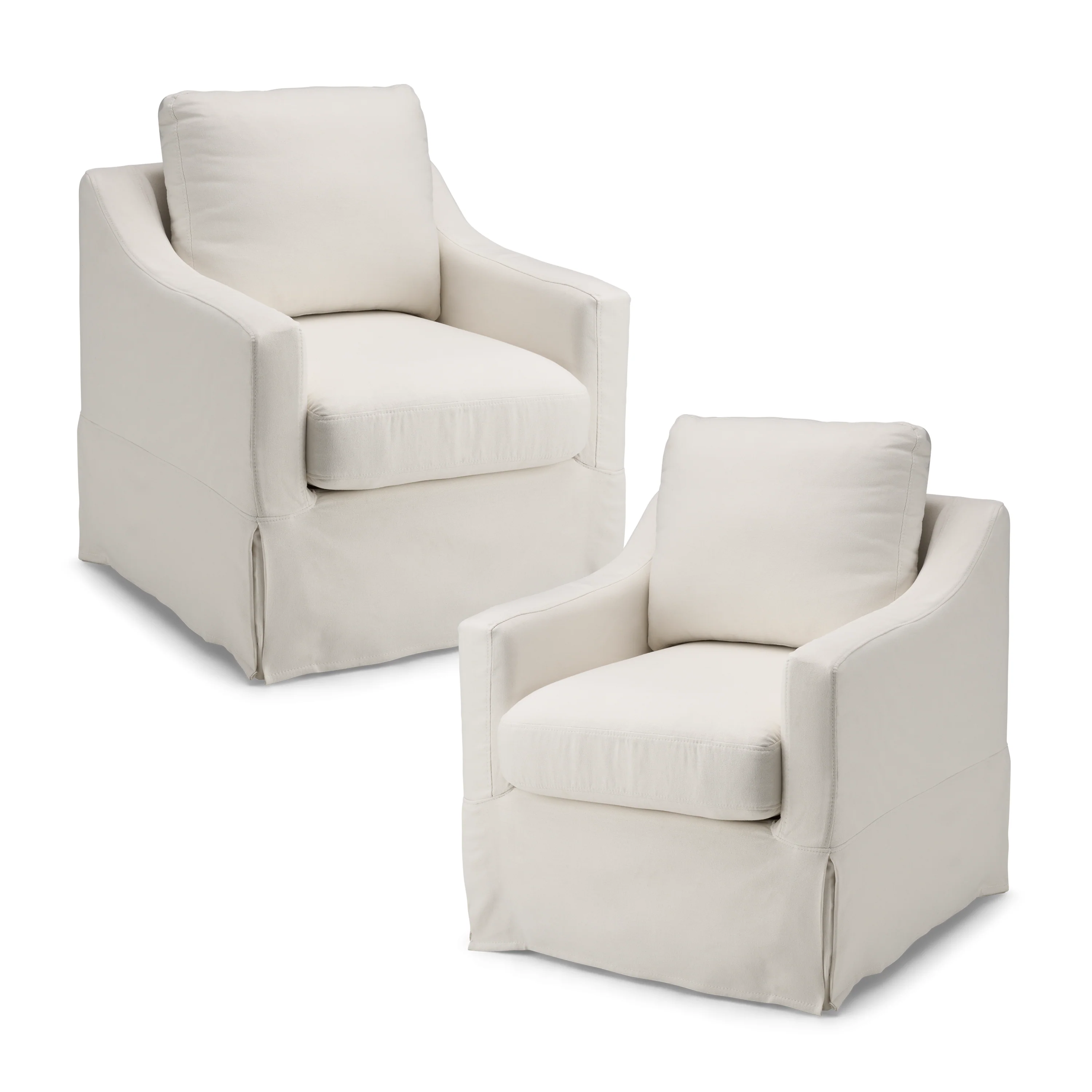 Bush Home Harper Swivel Accent Chairs with Slipcovers - Set of 2