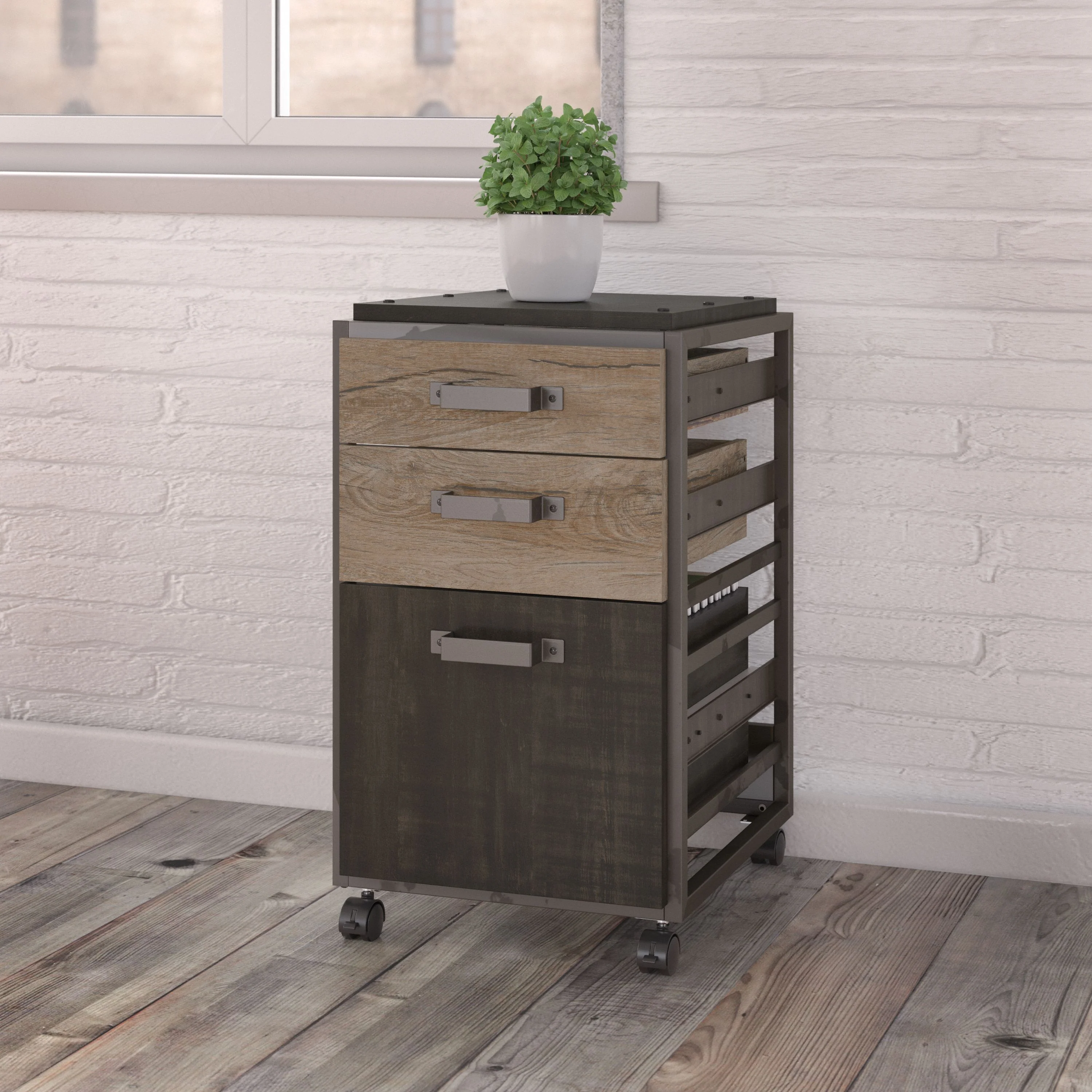Refinery 3 Drawer Mobile File Cabinet