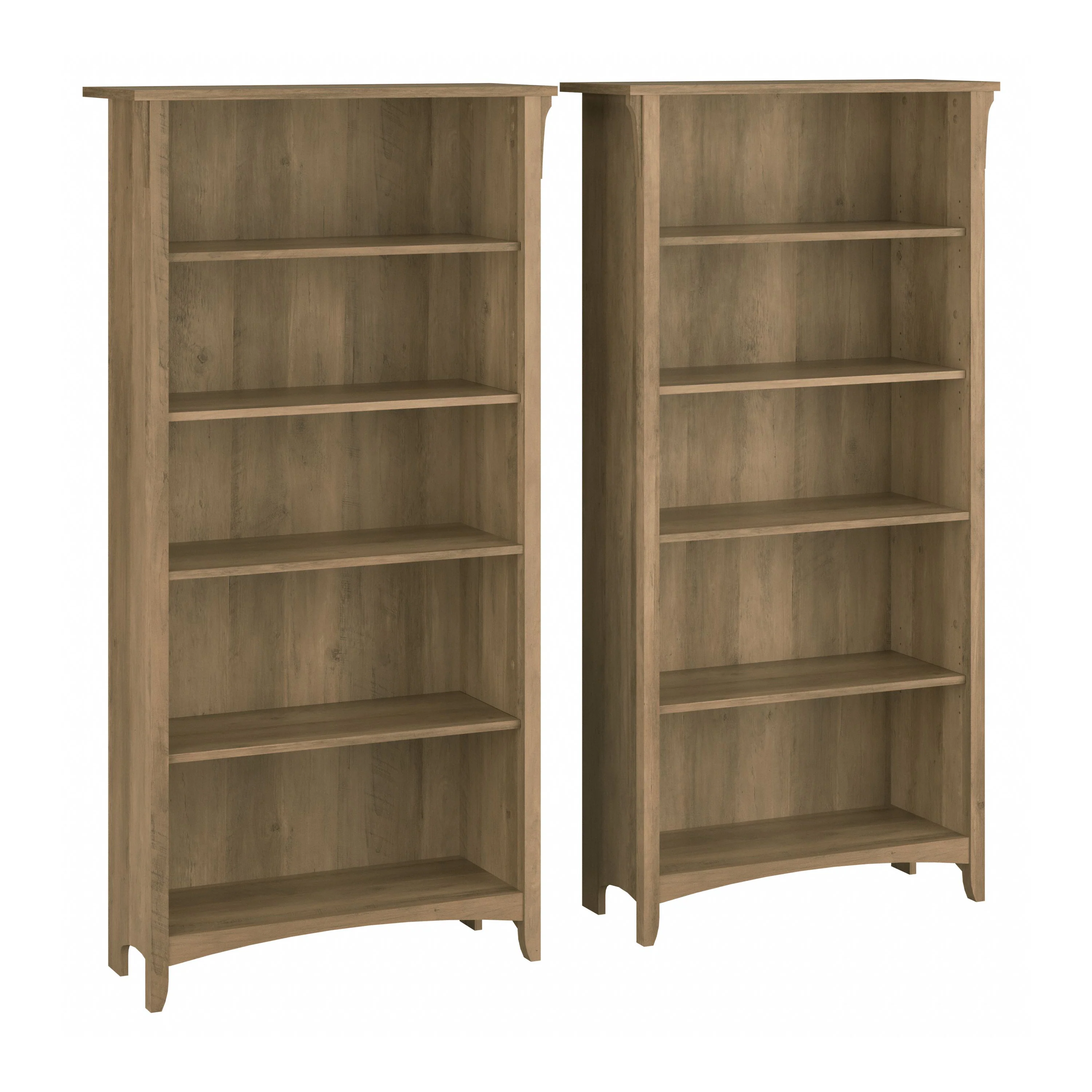 Salinas Tall 5 Shelf Bookcase - Set of 2