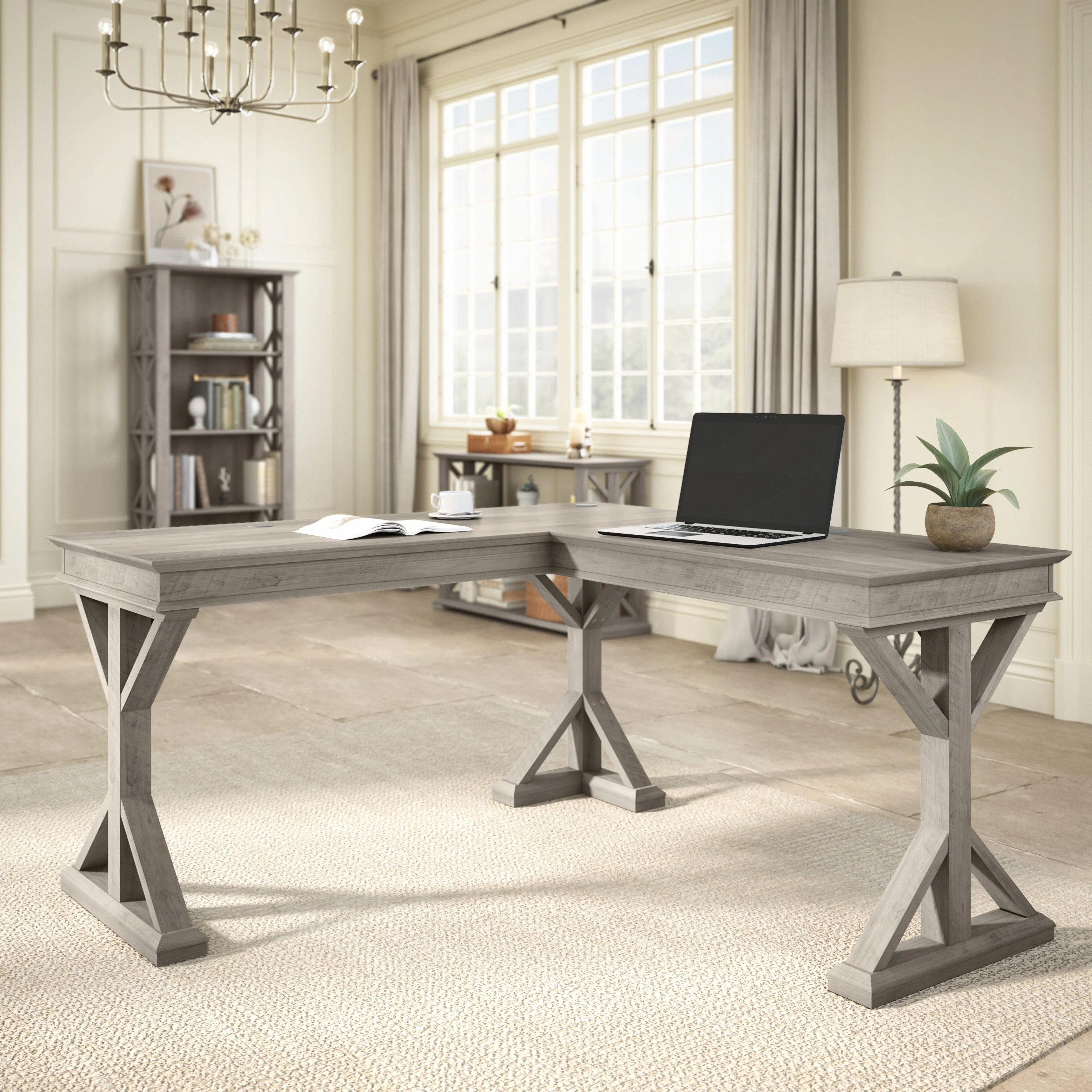 Homestead 60W Farmhouse L Shaped Desk