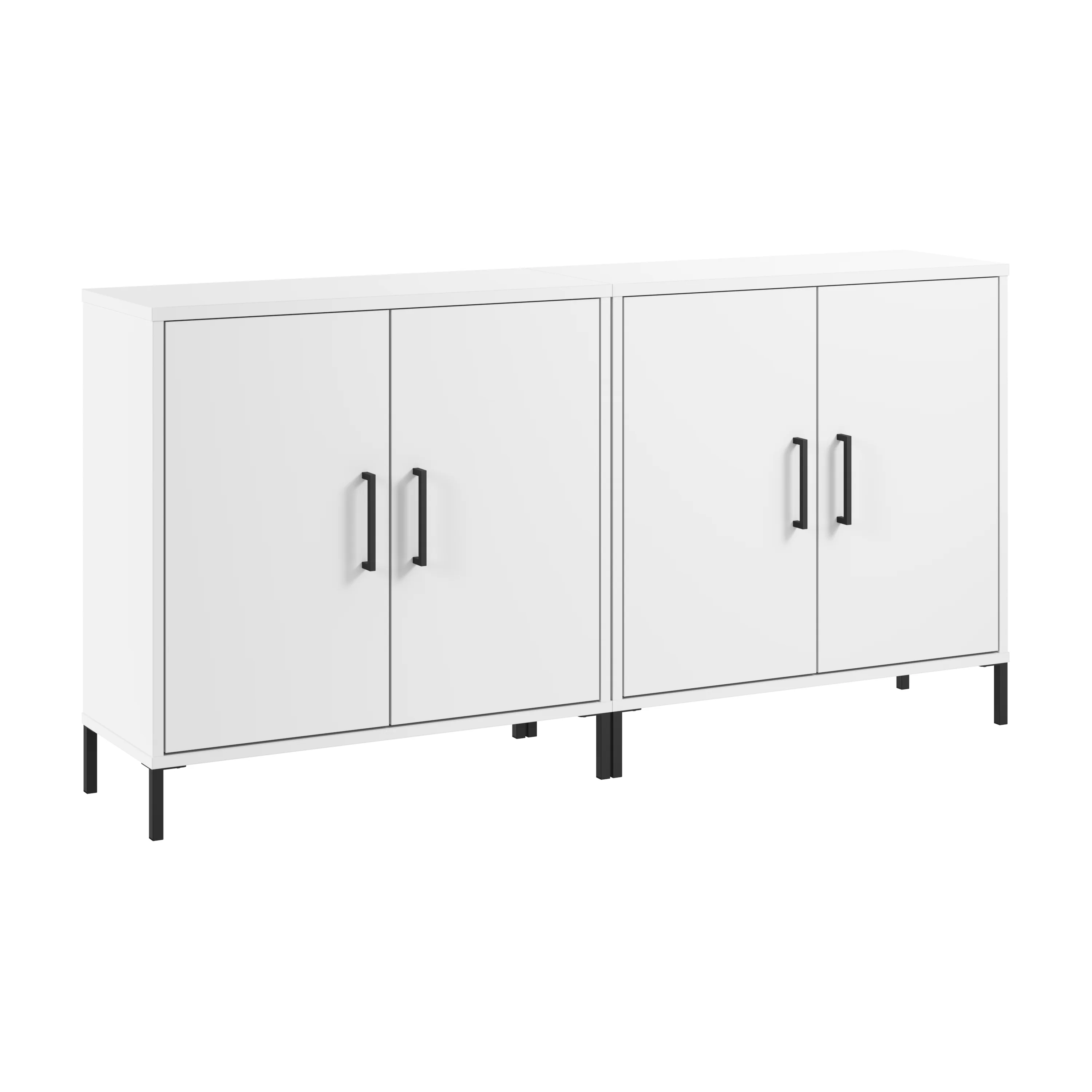 Essence Low Storage Cabinet with Doors - Set of 2