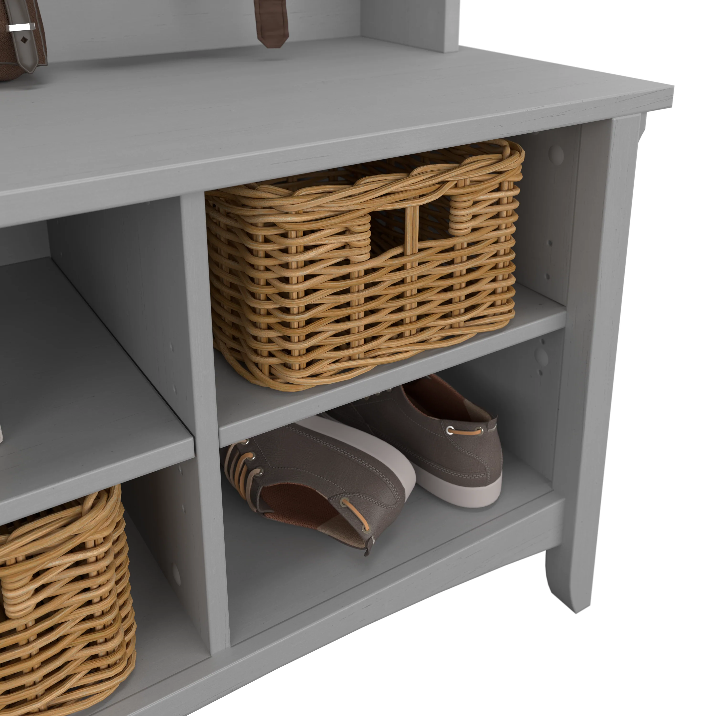 Salinas Entryway Storage Set with Hall Tree, Shoe Bench and Accent Cabinet