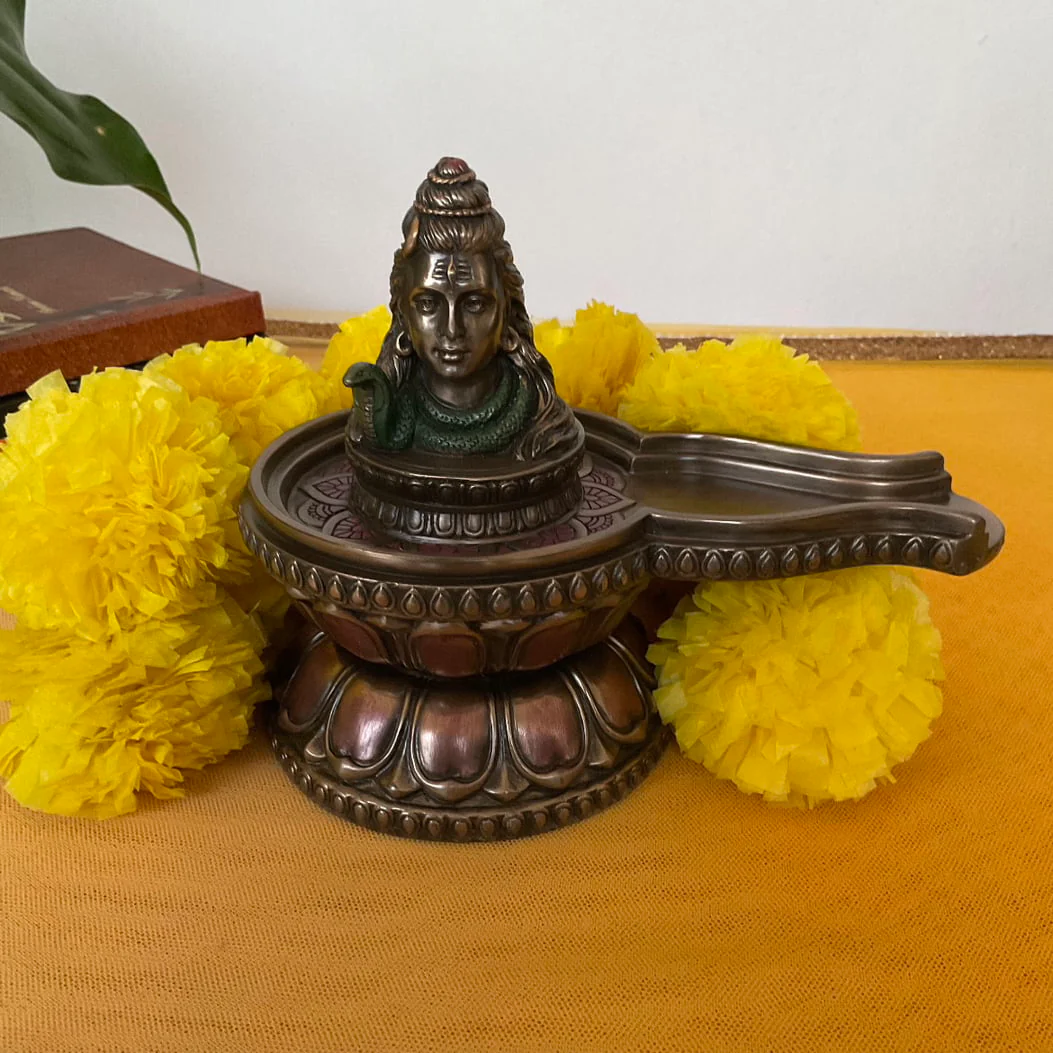 Shivling Bonded Bronze Idol -  Pooja Statue for Home - Festive Decor