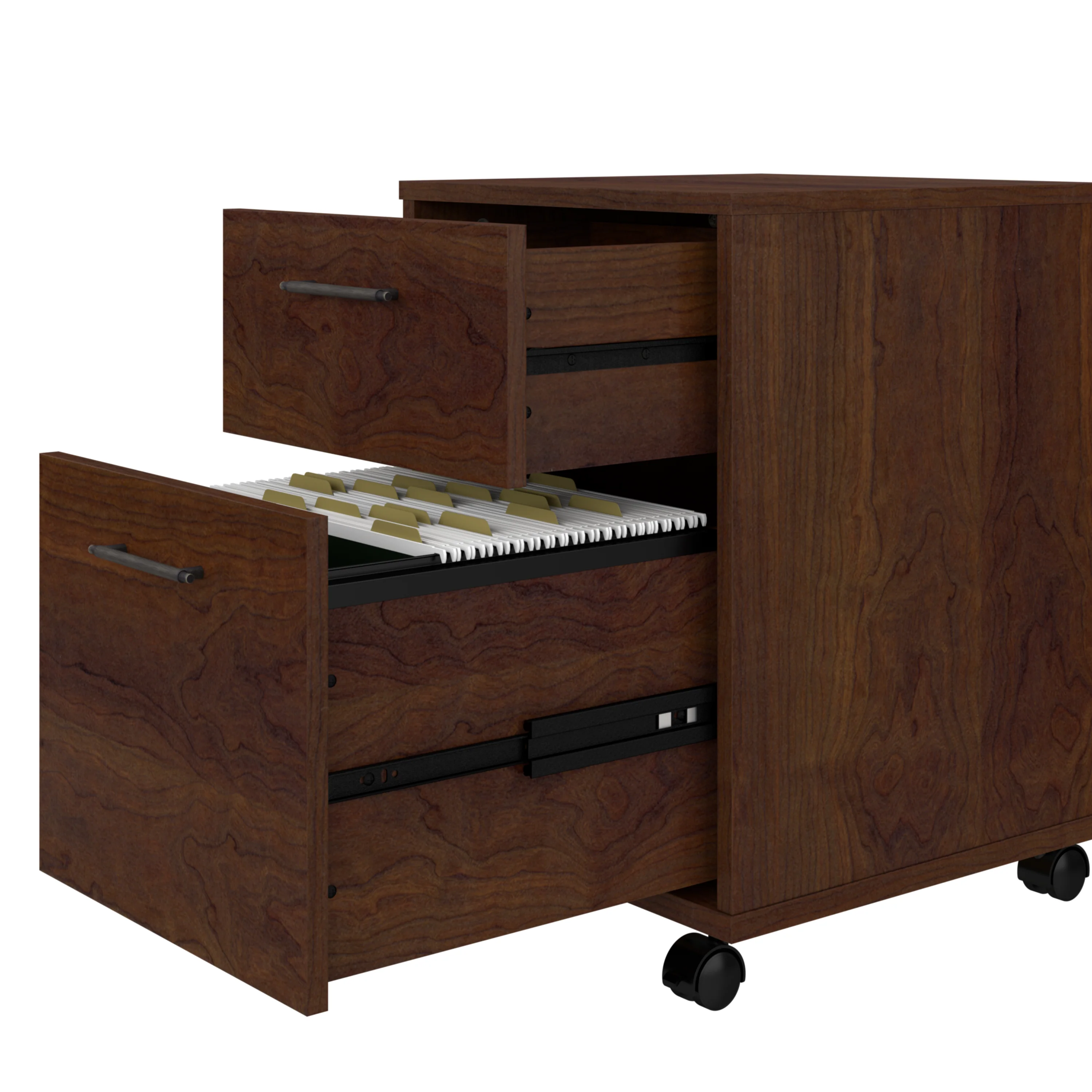 Key West 60W L Shaped Desk with 2 Drawer Mobile File Cabinet