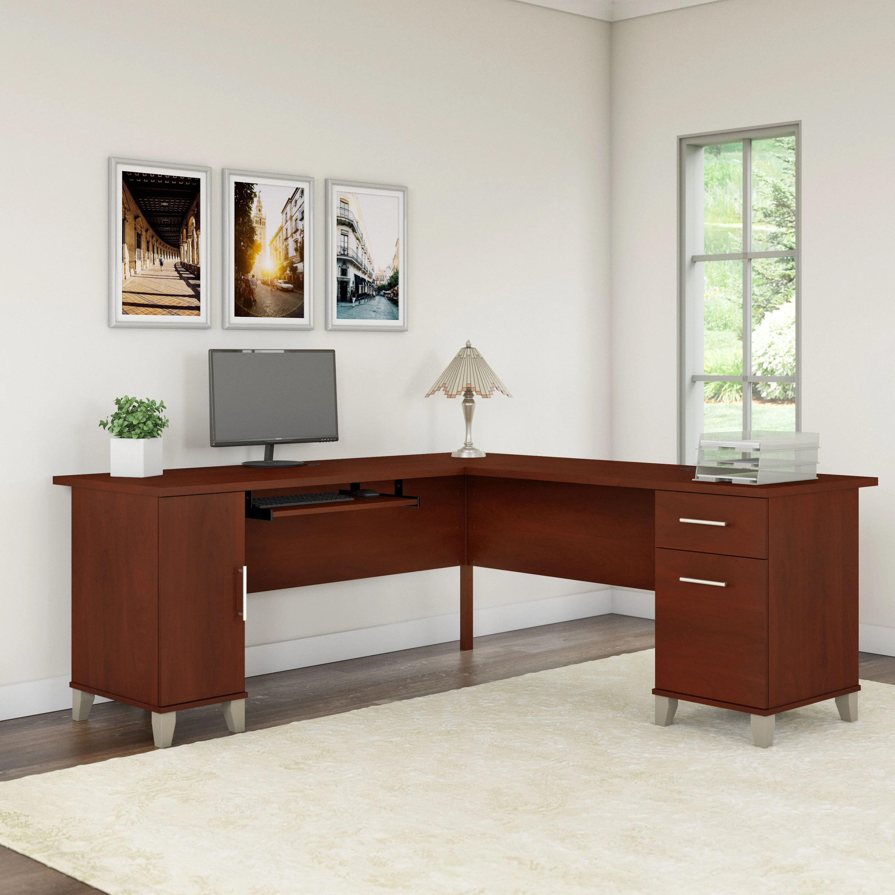 Somerset 72W L Shaped Desk with Storage