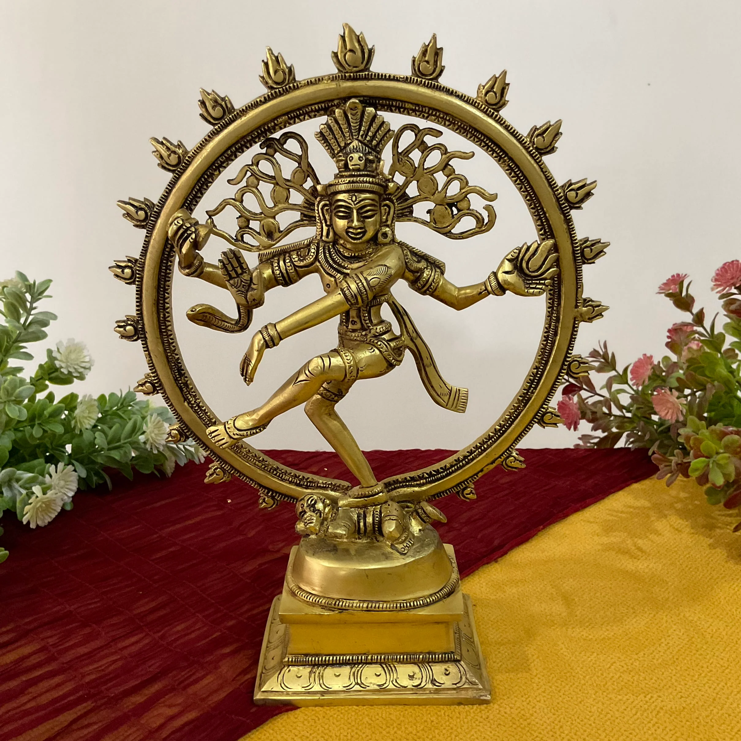 Handcrafted 12 Inches Dancing Lord Natraj Idol - Decorative Figurine