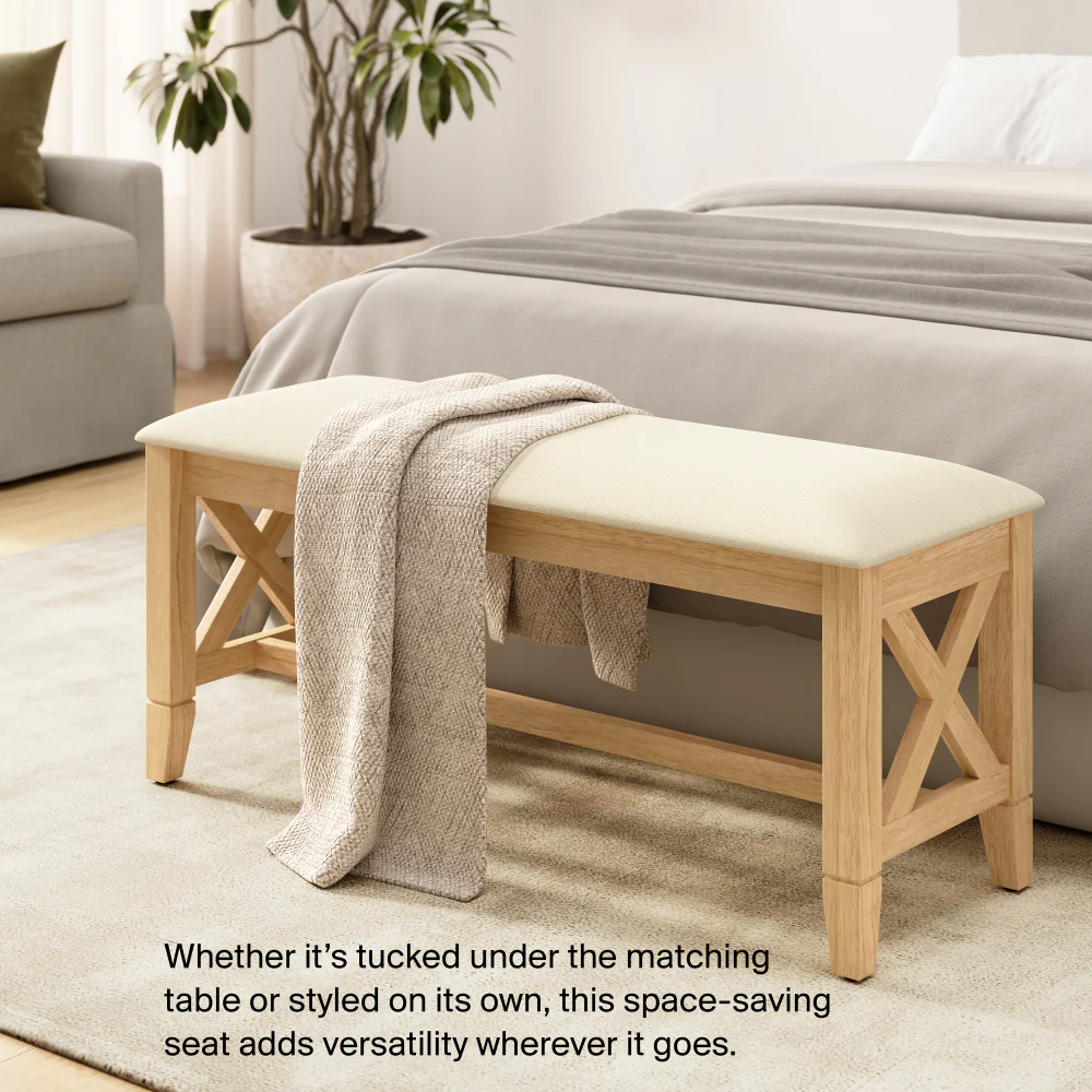 Bush Home Key West 44W Upholstered Entryway Bench