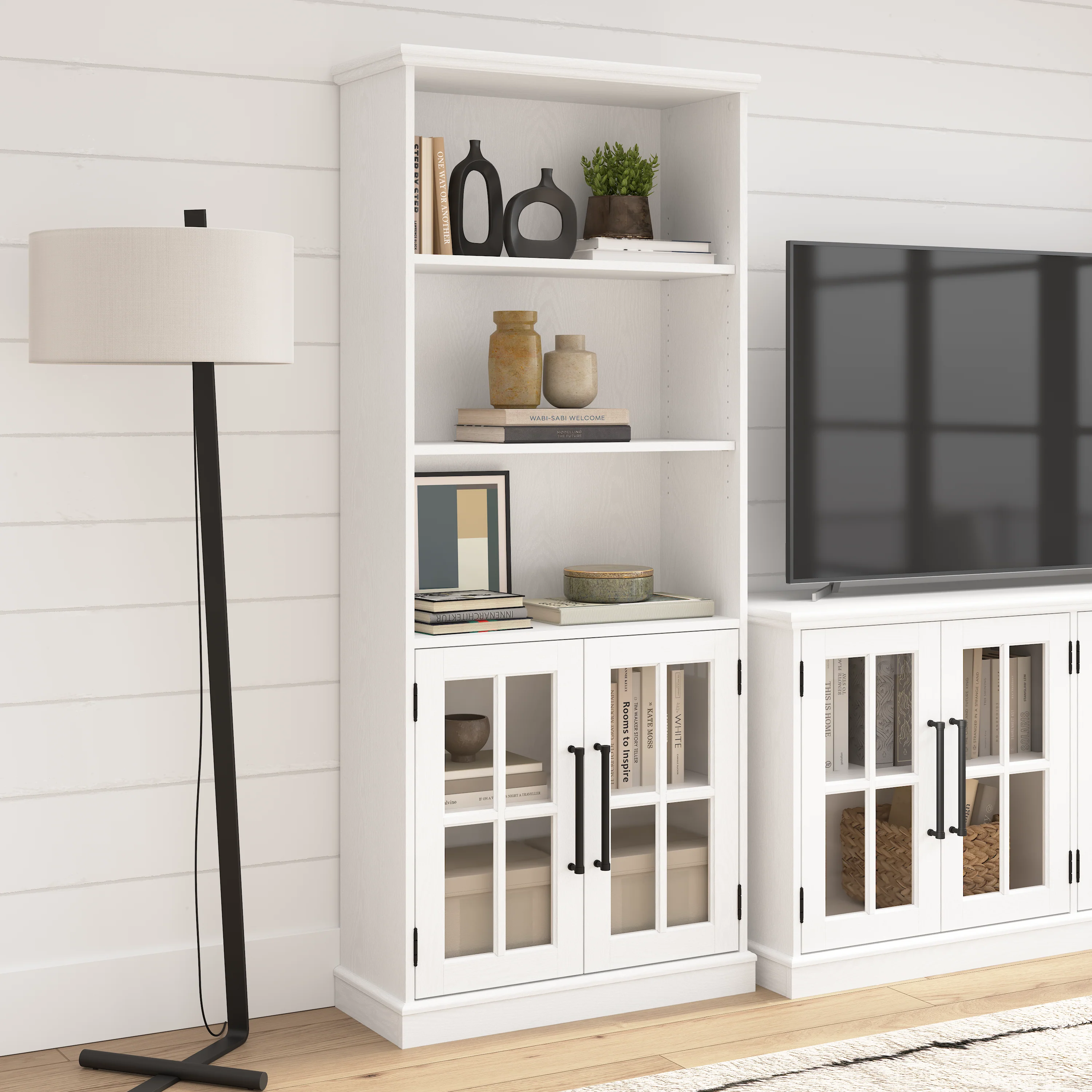 Westbrook 5 Shelf Bookcase with Glass Doors