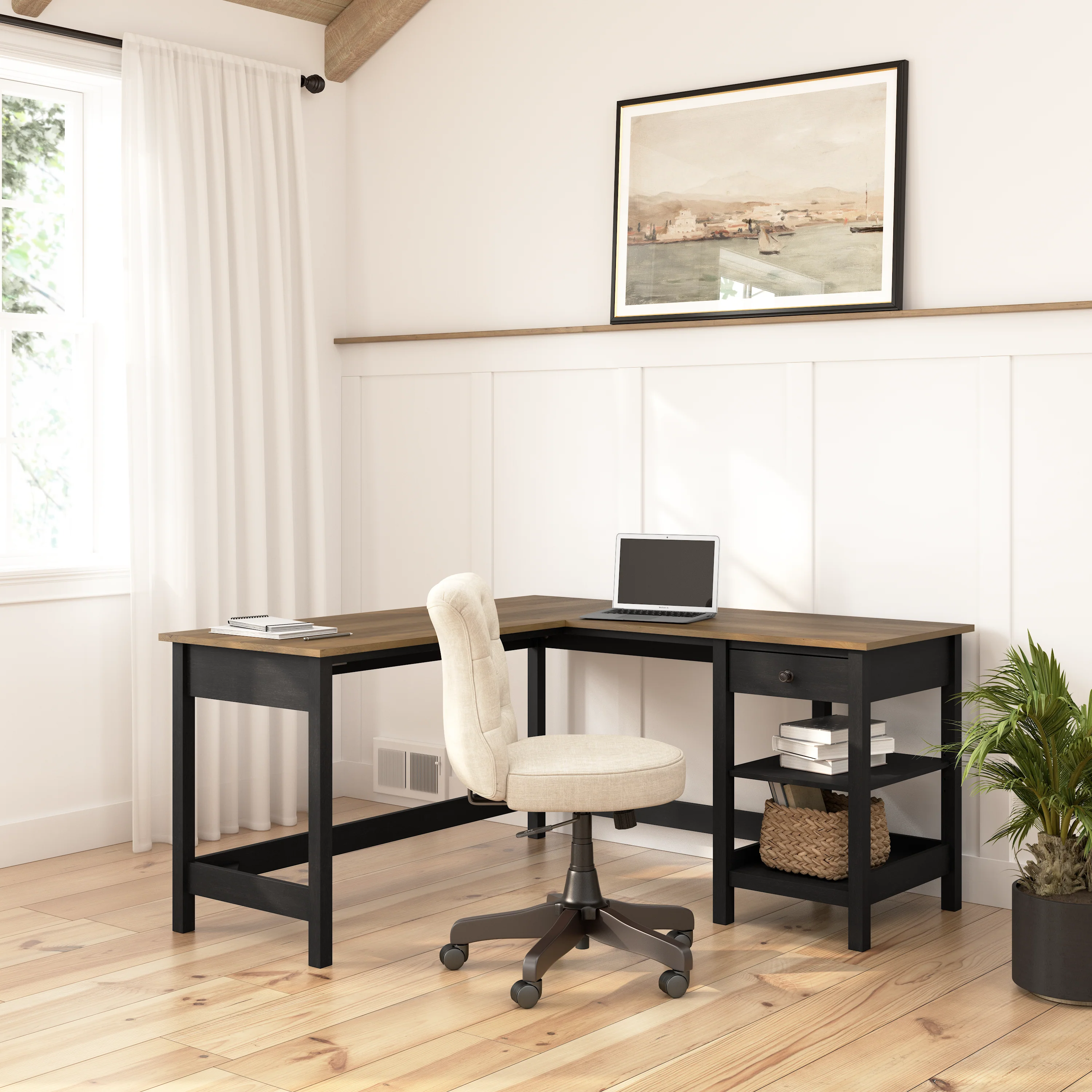 Mayfield 60W L Shaped Computer Desk with Storage
