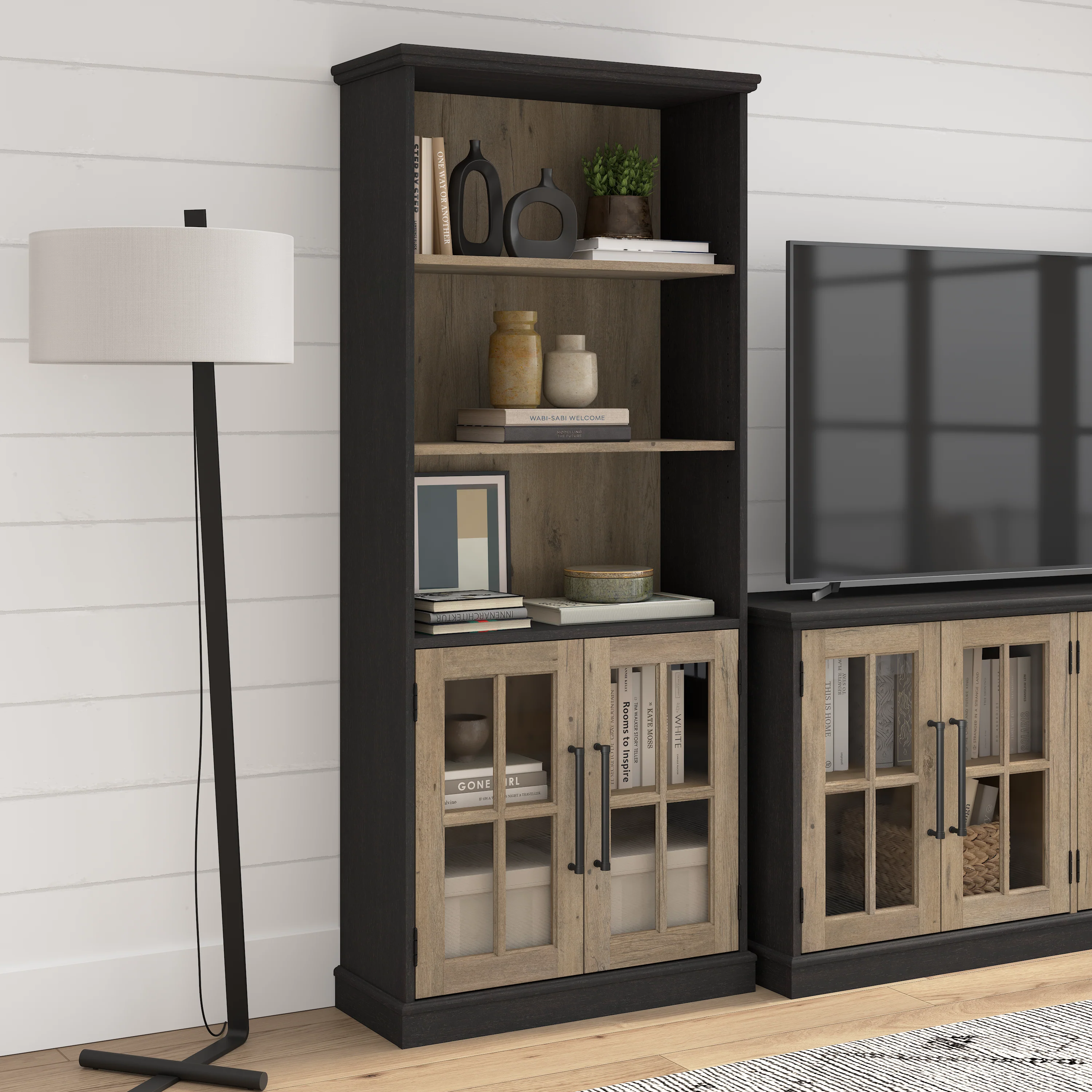 Westbrook 5 Shelf Bookcase with Glass Doors