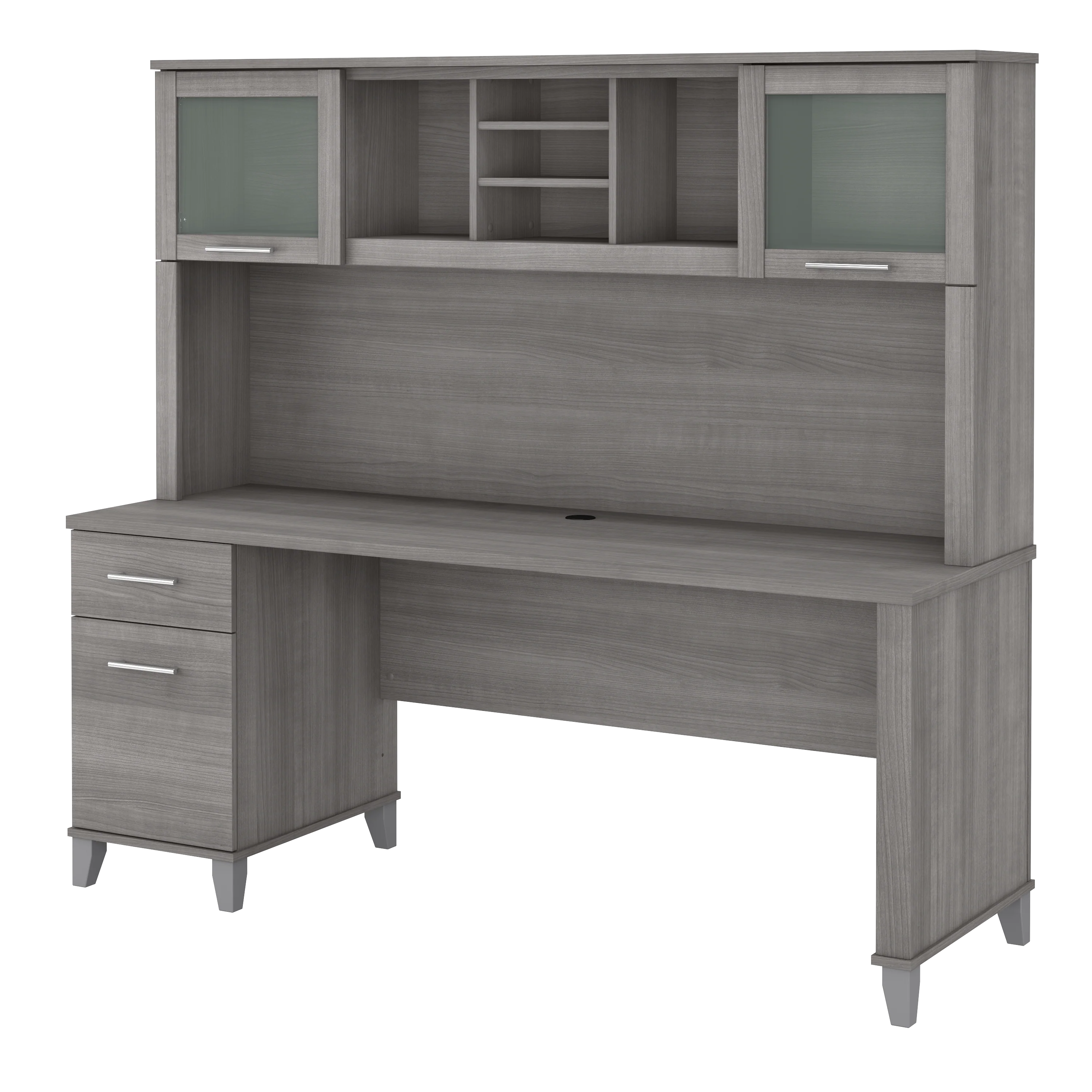Somerset 72W Office Desk with Drawers and Hutch