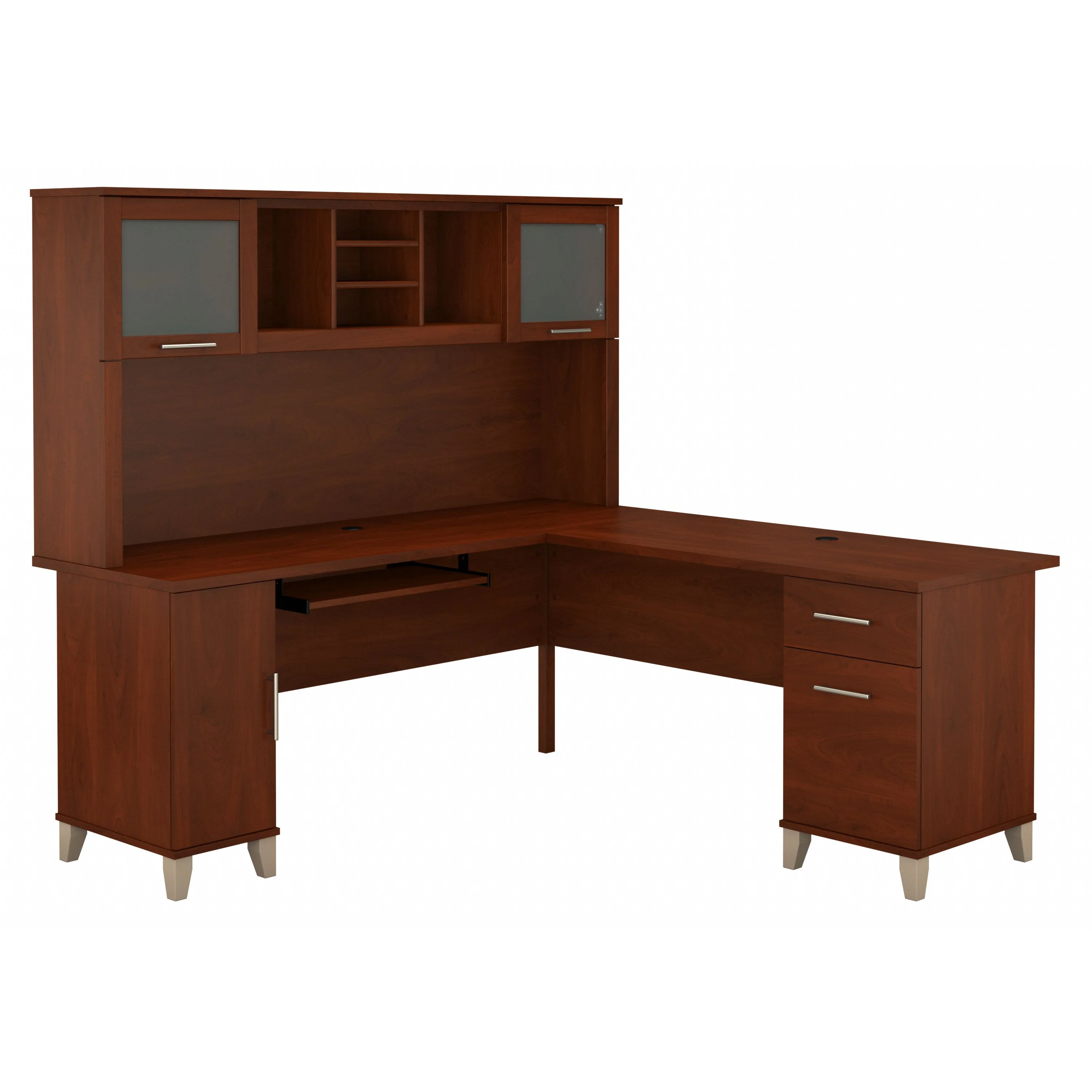 Somerset 72W L Shaped Desk with Hutch