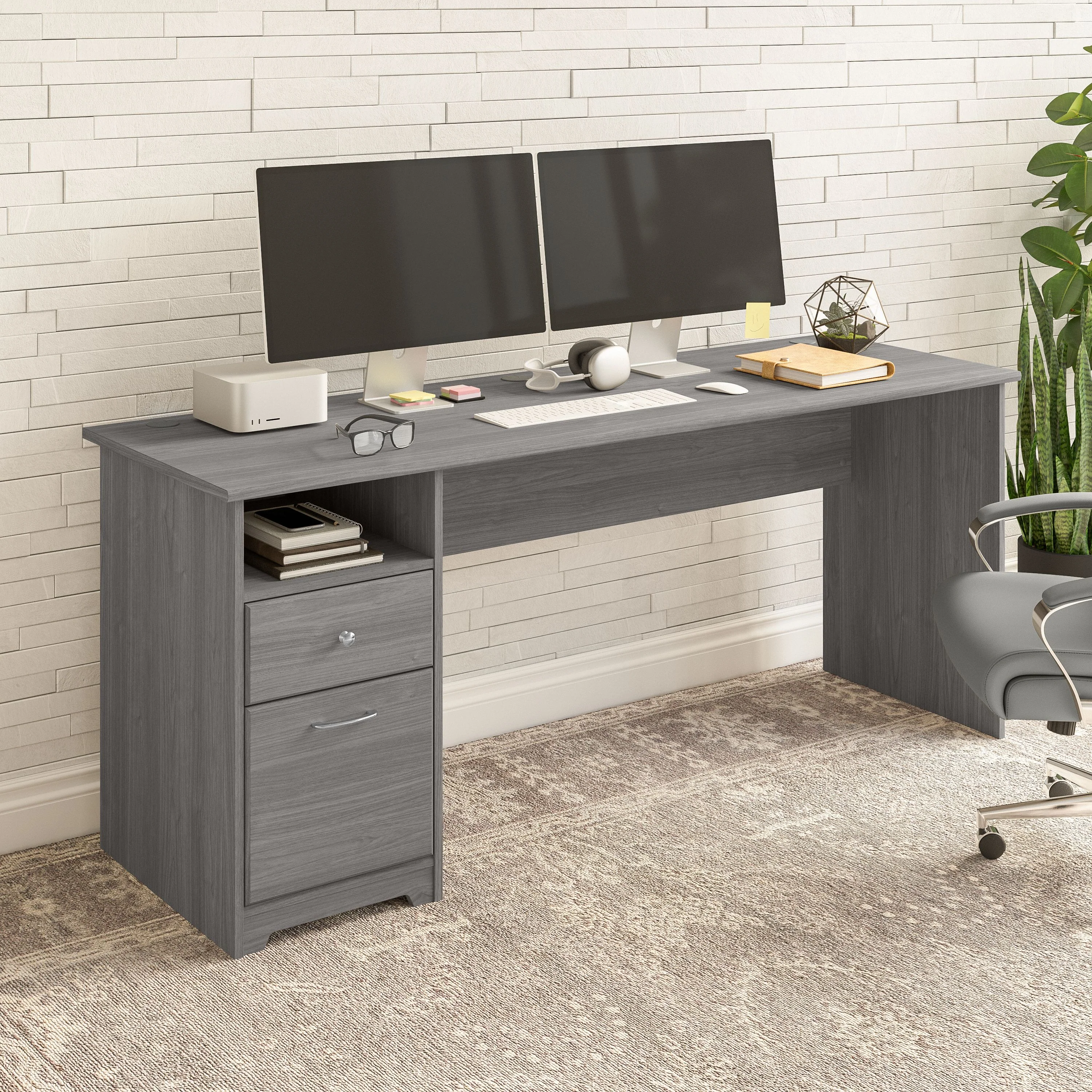 Cabot 72W Computer Desk with Drawers