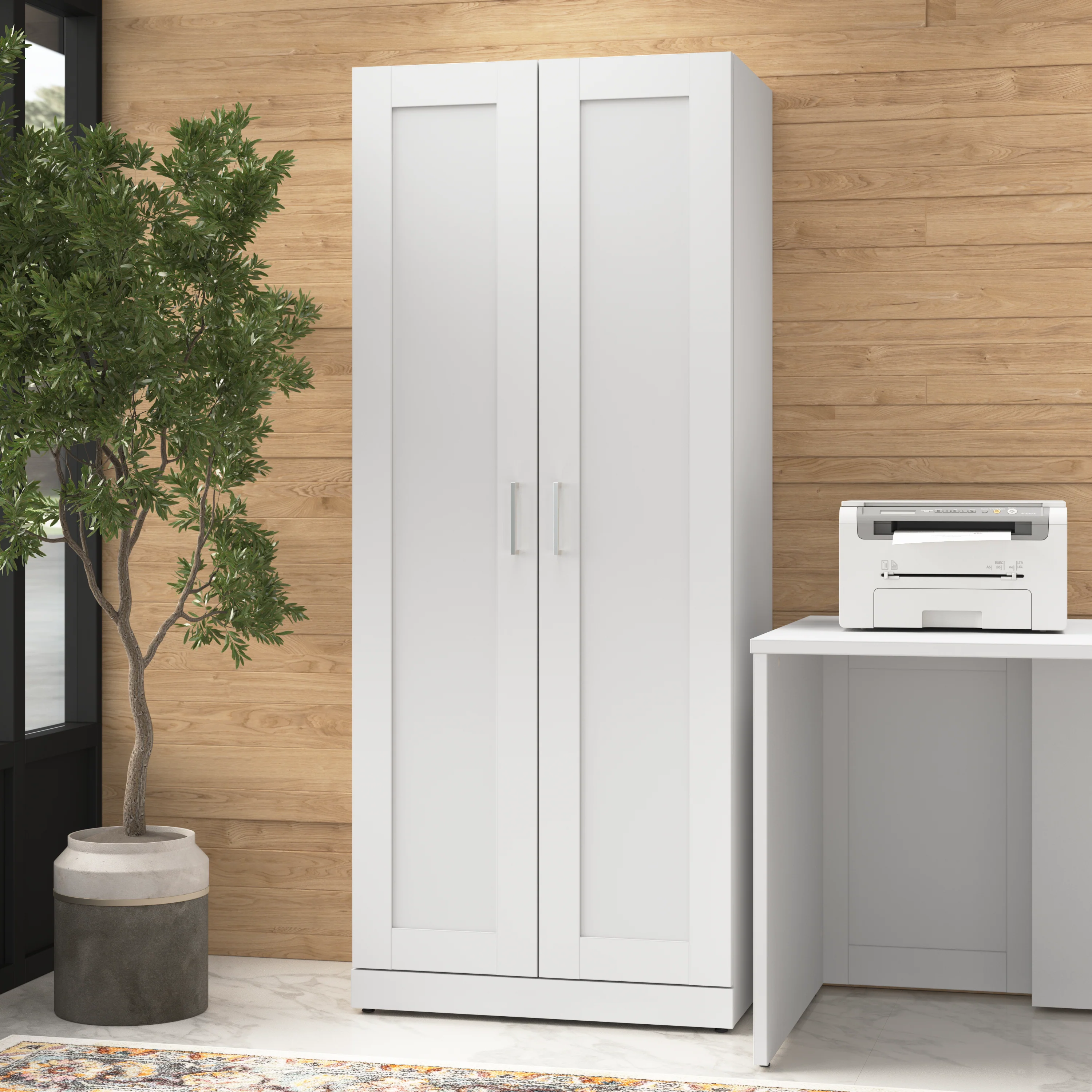 Hampton Heights 30W Tall Storage Cabinet with Doors and Shelves
