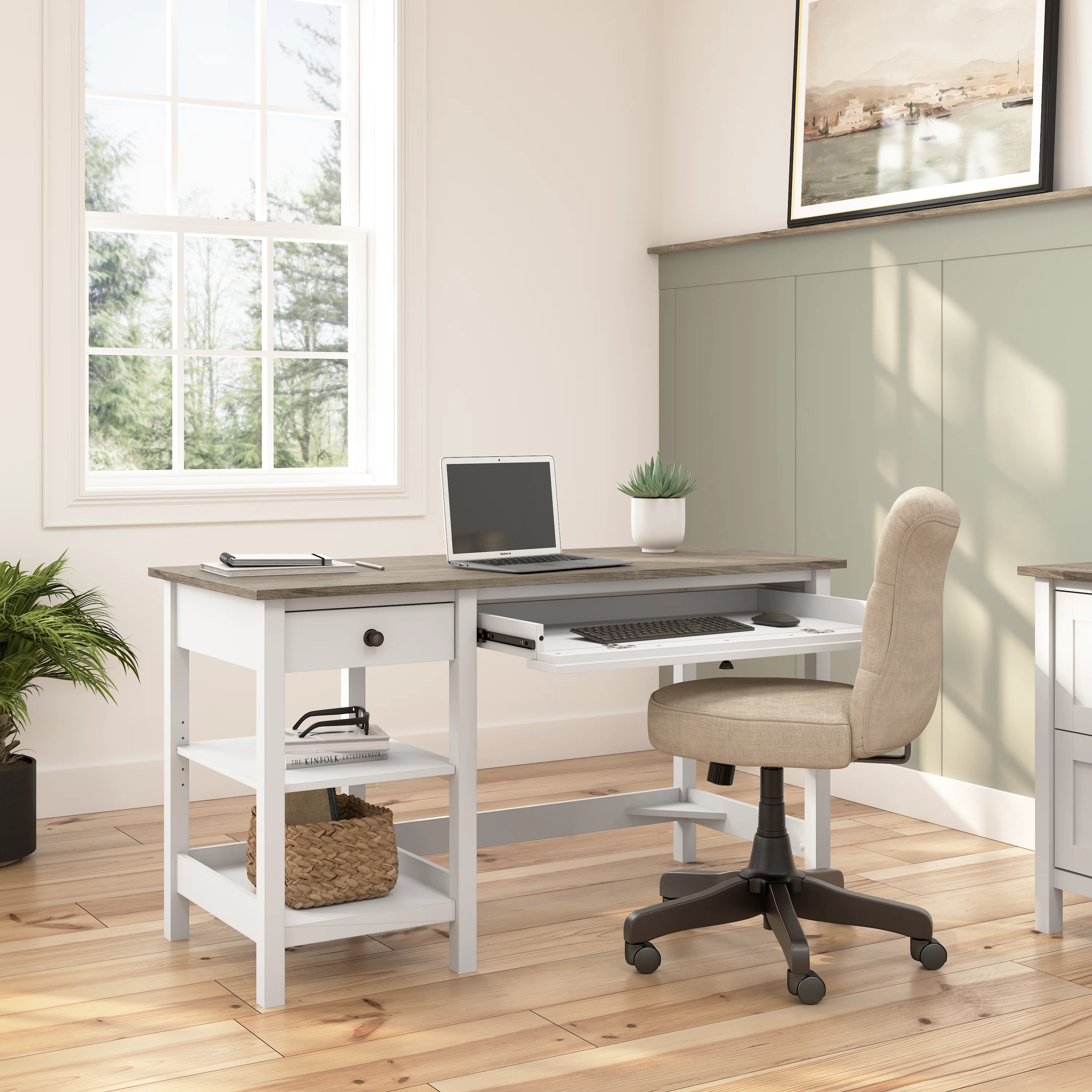 Mayfield 54W Computer Desk with Shelves