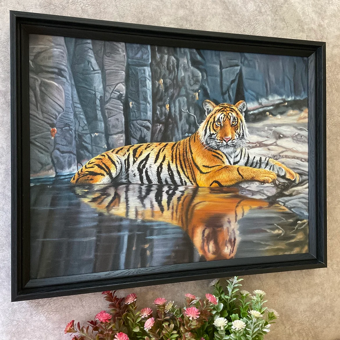 Tiger Handmade Oil Painting - Wildlife Wall Decor