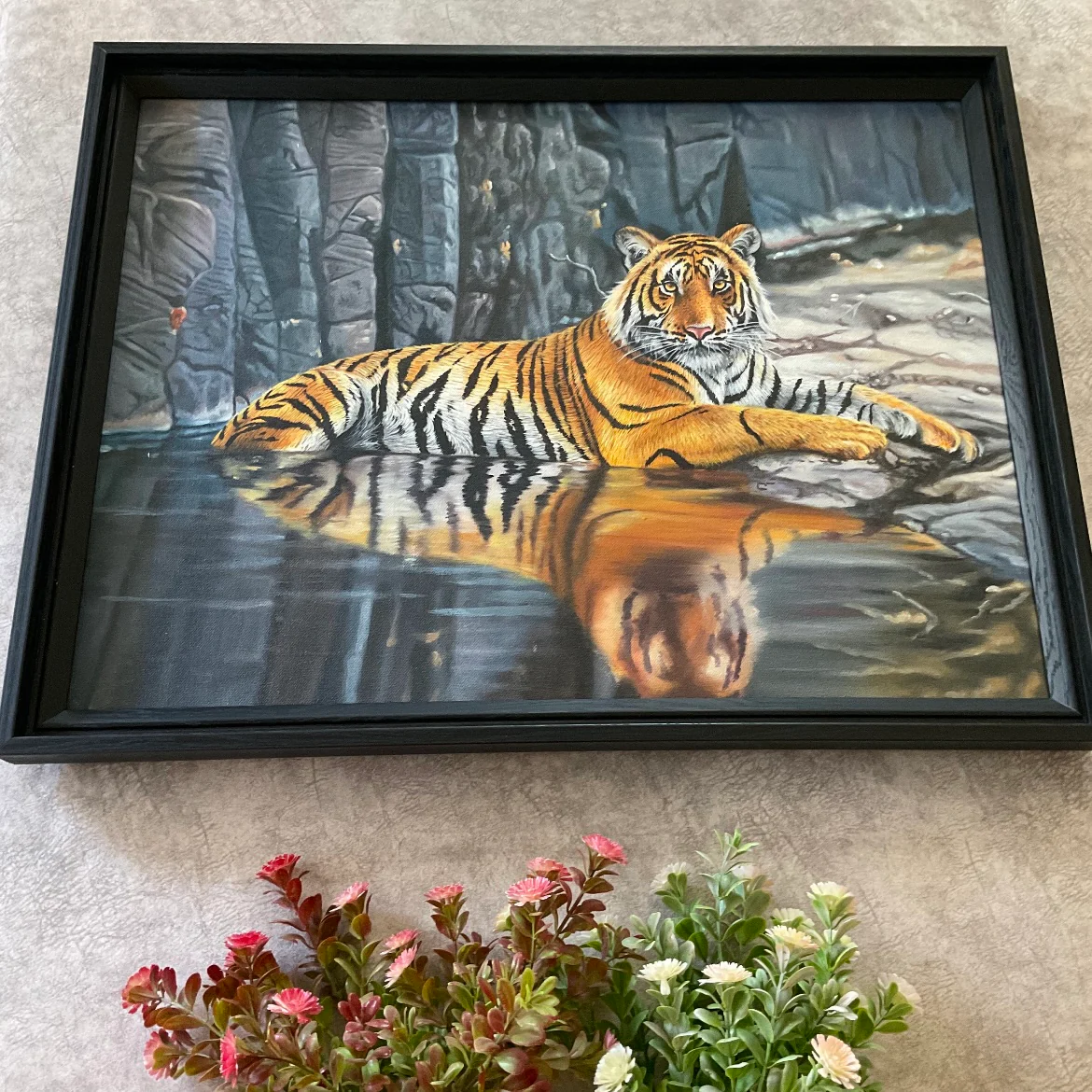 Tiger Handmade Oil Painting - Wildlife Wall Decor