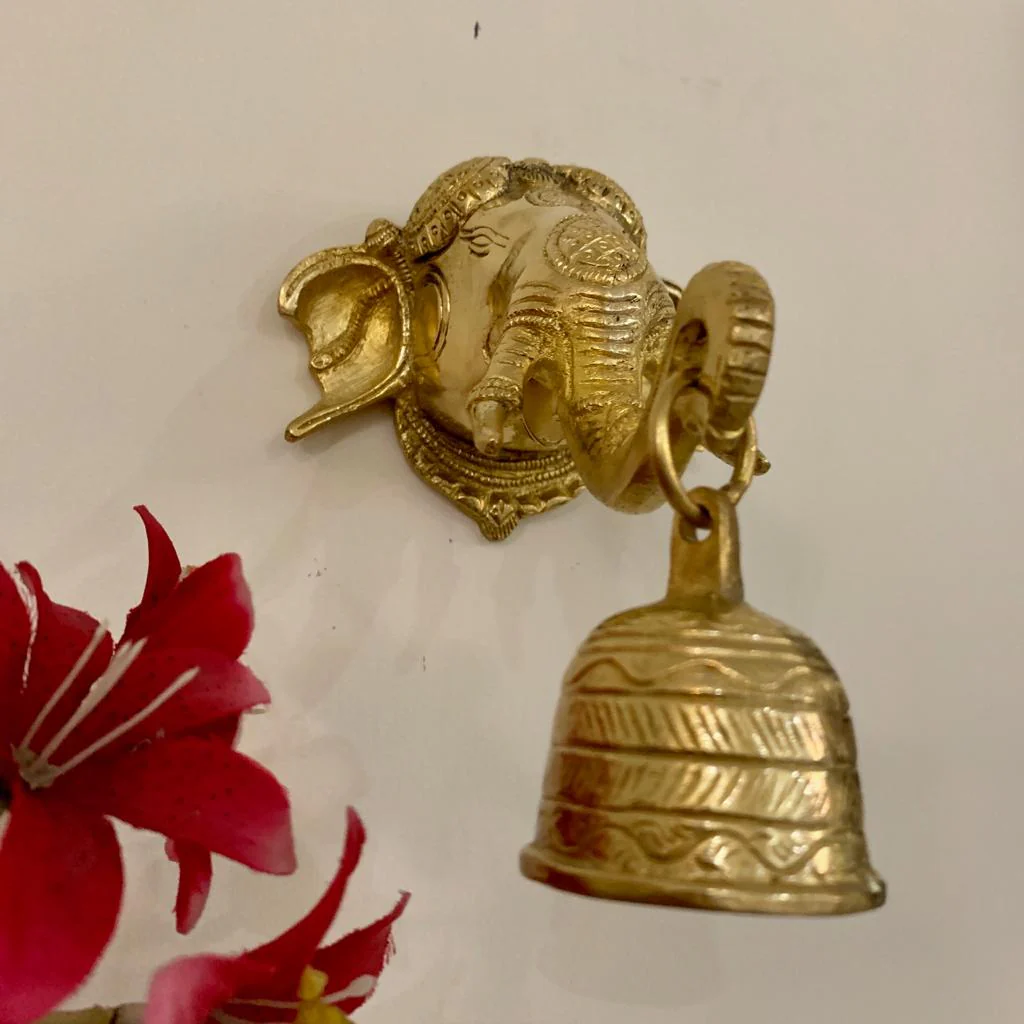 Lord Ganesh Bell - Brass Wall Hanging - Decorative and Religious