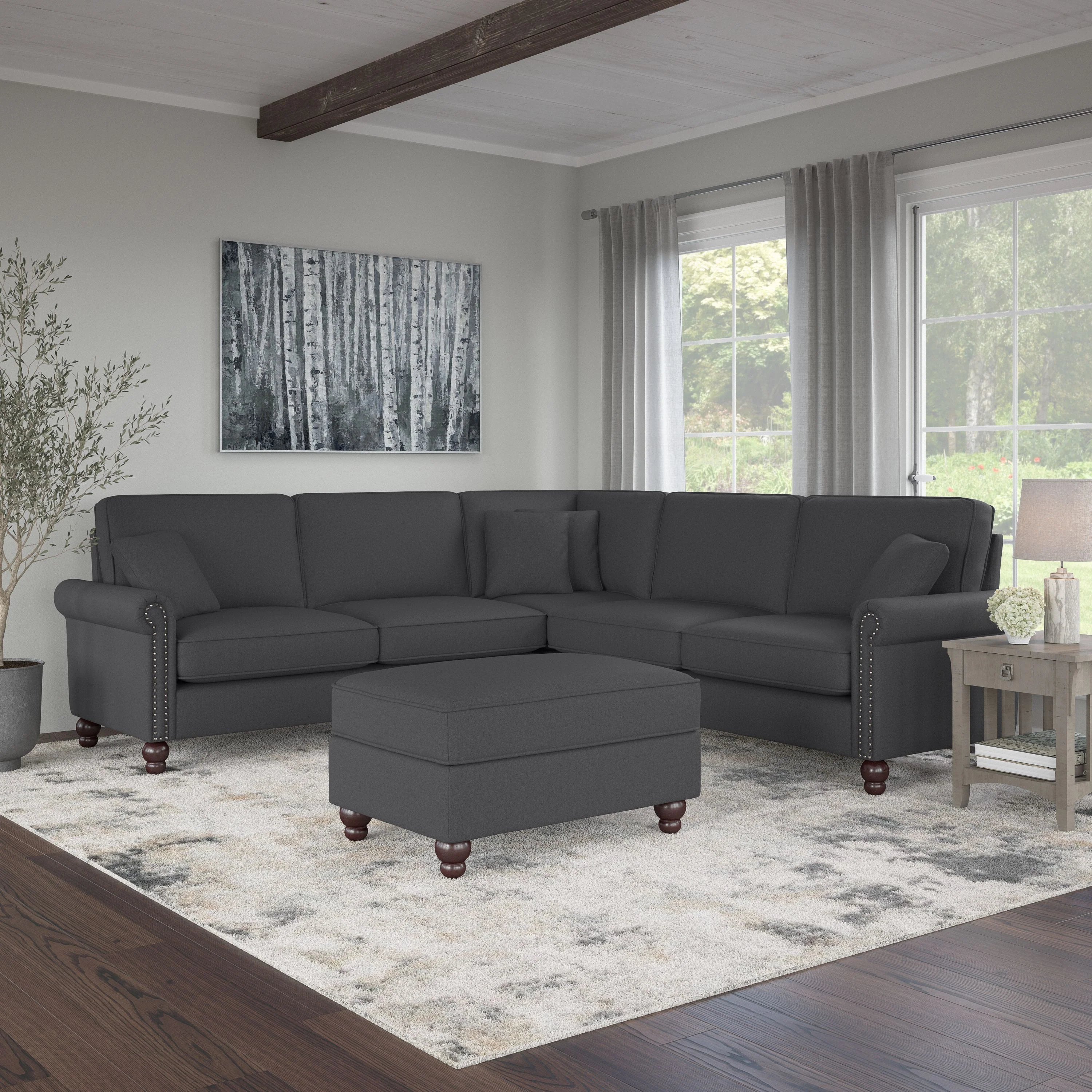 Coventry 99W L Shaped Sectional Couch with Ottoman