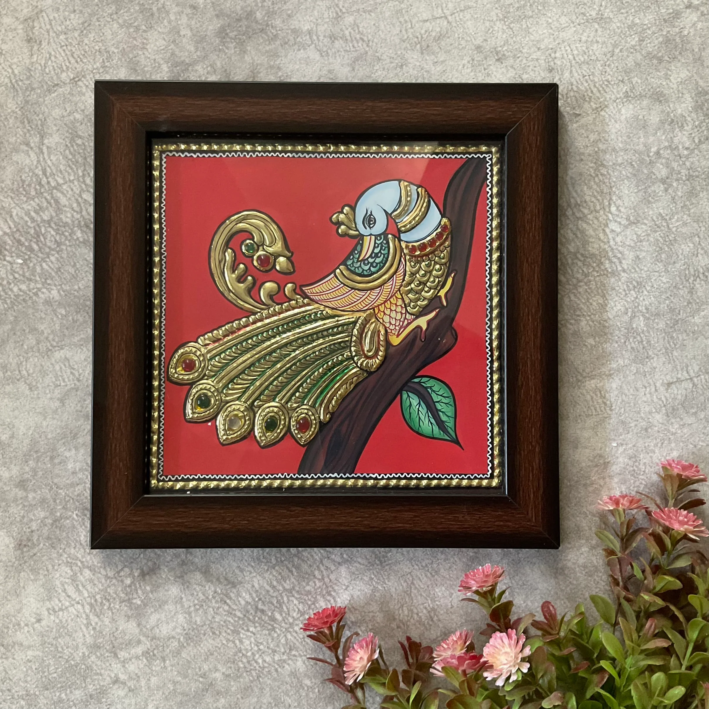 Bird Tanjore Painting (Set of 3) Traditional Wall Art