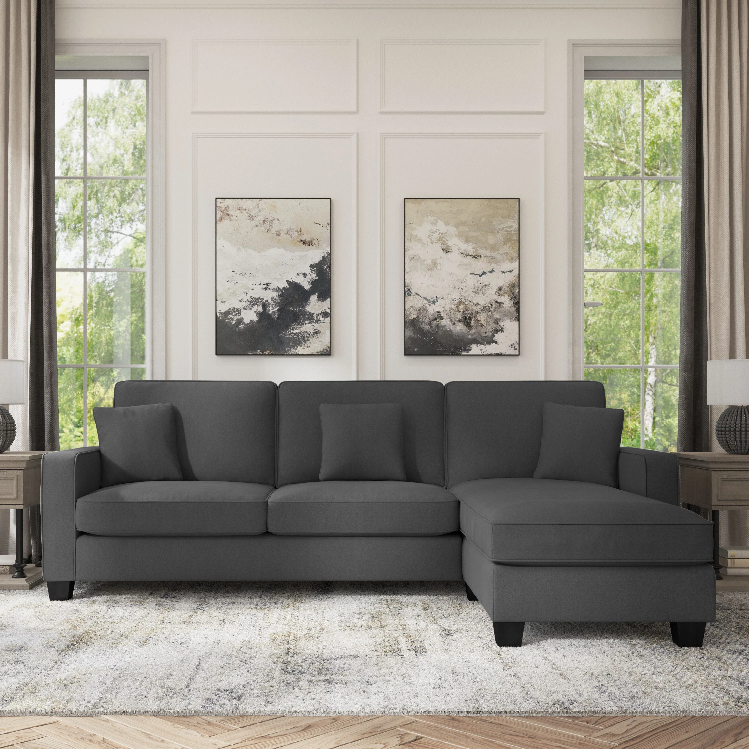 Stockton 102W Sectional Couch with Reversible Chaise Lounge