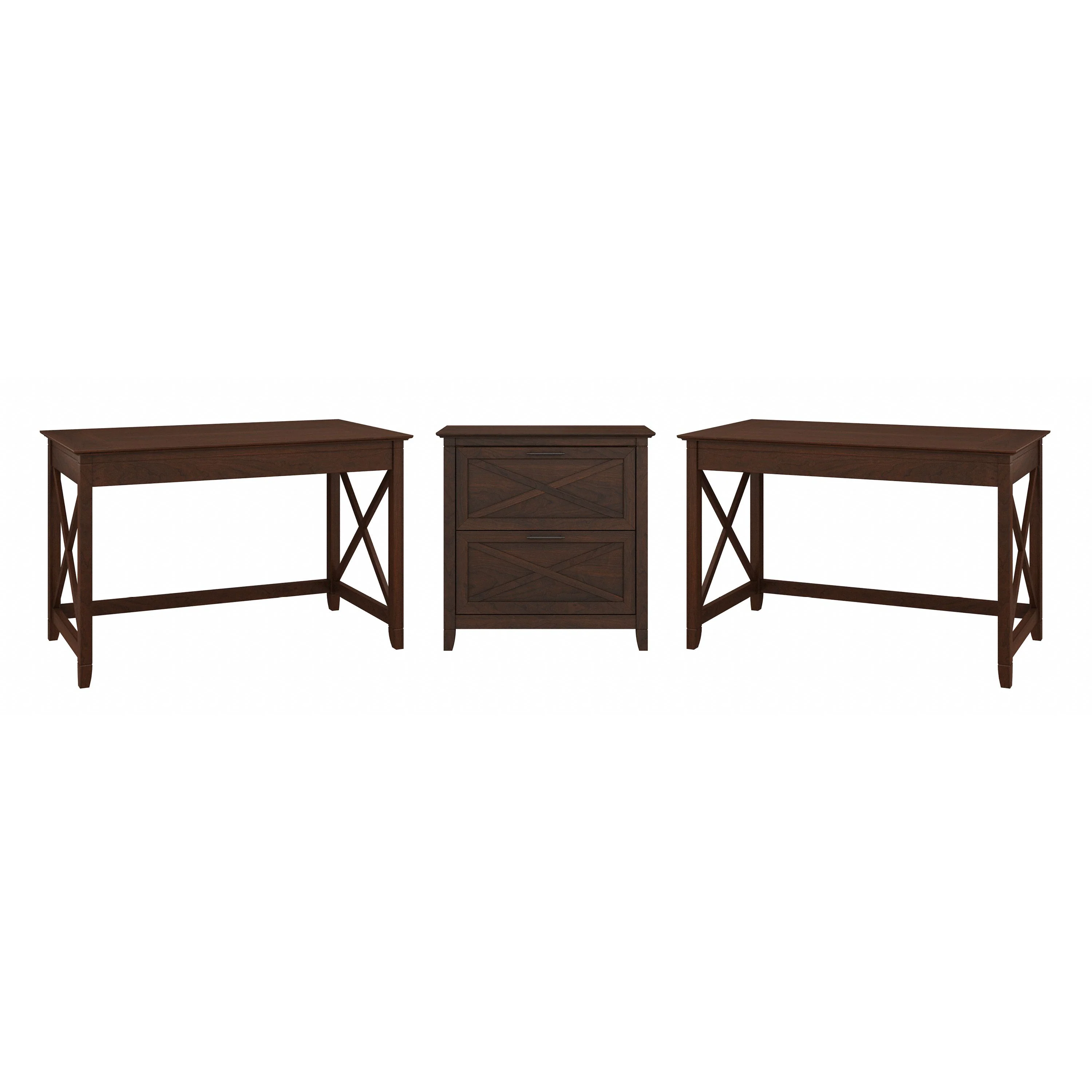 2 Person Desk Set with Lateral File Cabinet