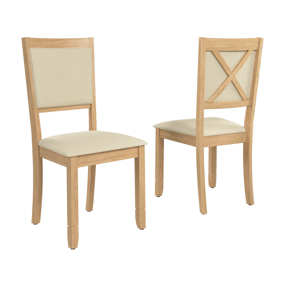 Bush Home Key West Upholstered Cross Back Dining Chair - Set of 2