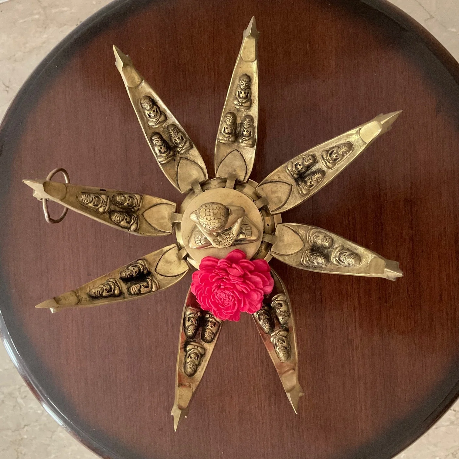 Mahavir Swamy & 24 Tirthankar In Lotus Brass Idol - Decorative Statue