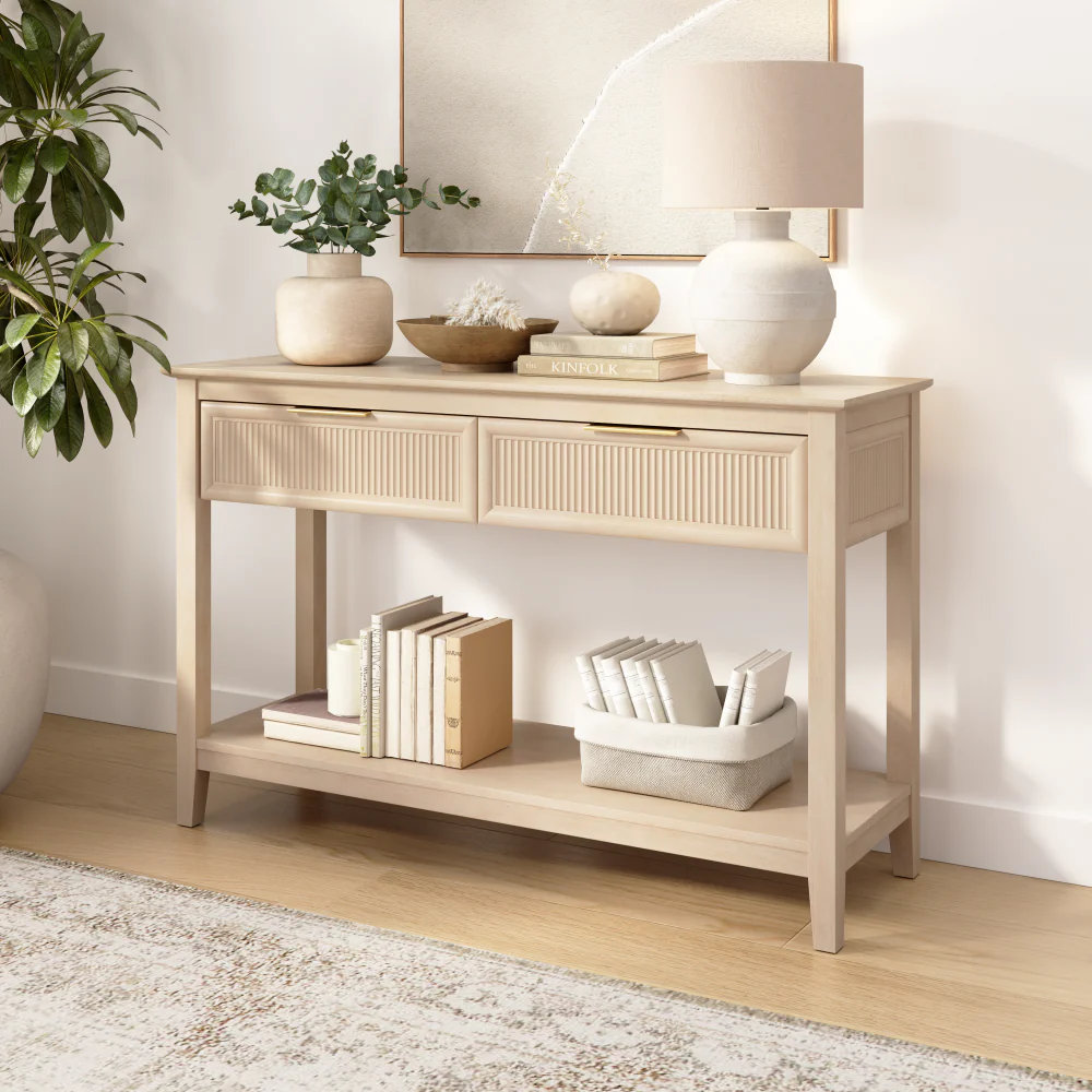 Bush Home Camille Fluted Console Table with Drawers