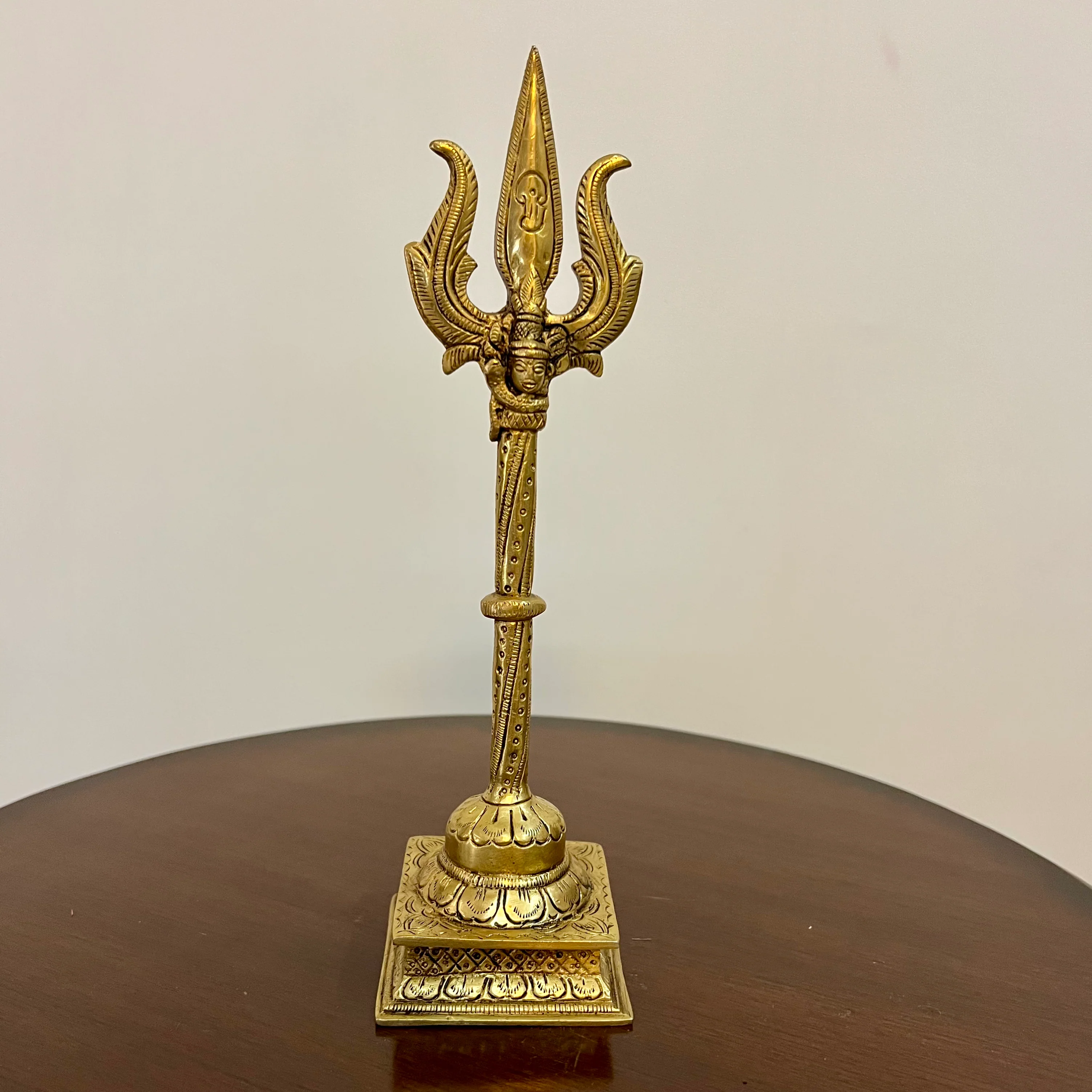 11 Inch Brass Trishul - Shiva Home Pooja Decor