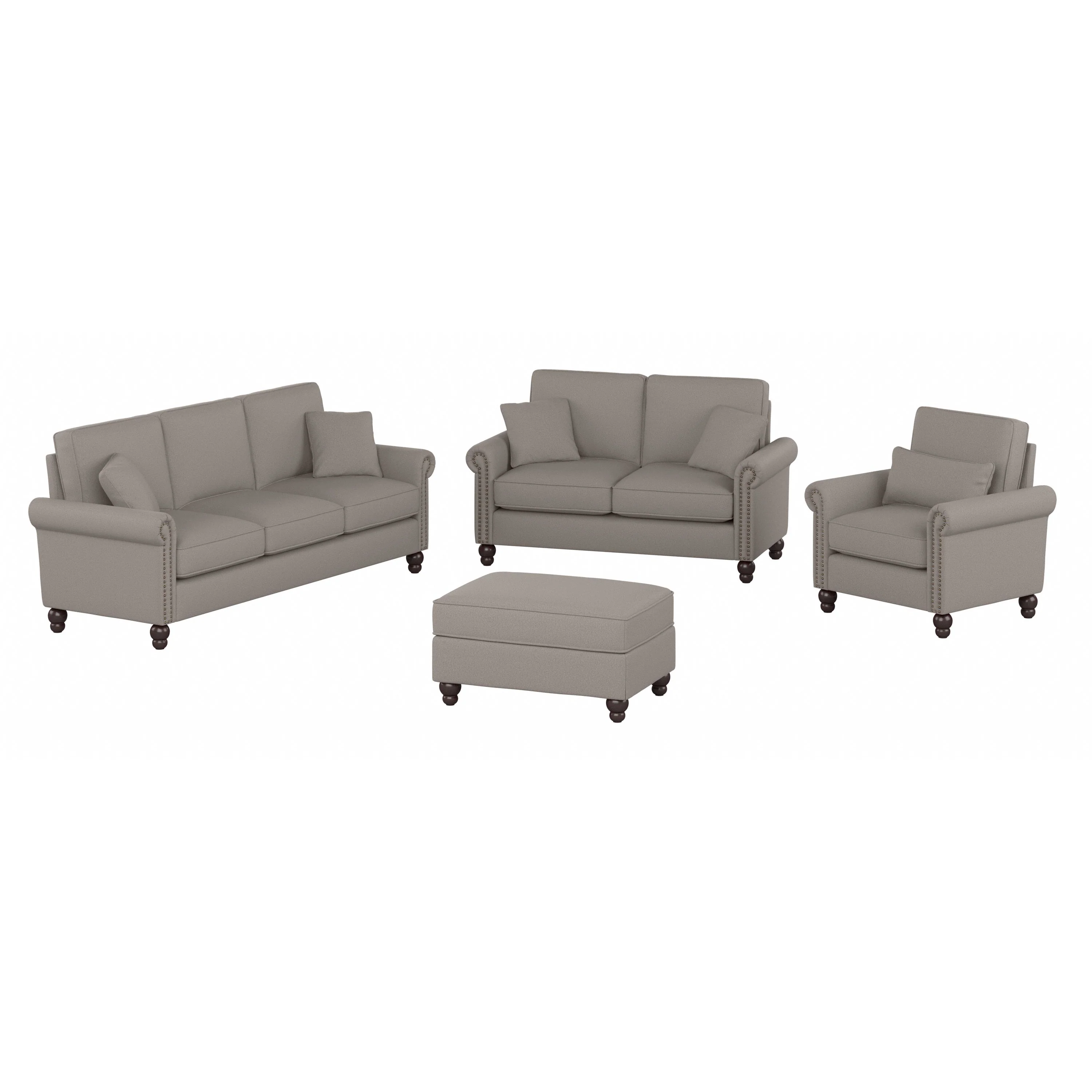 Coventry 85W Sofa with Loveseat, Accent Chair, and Ottoman