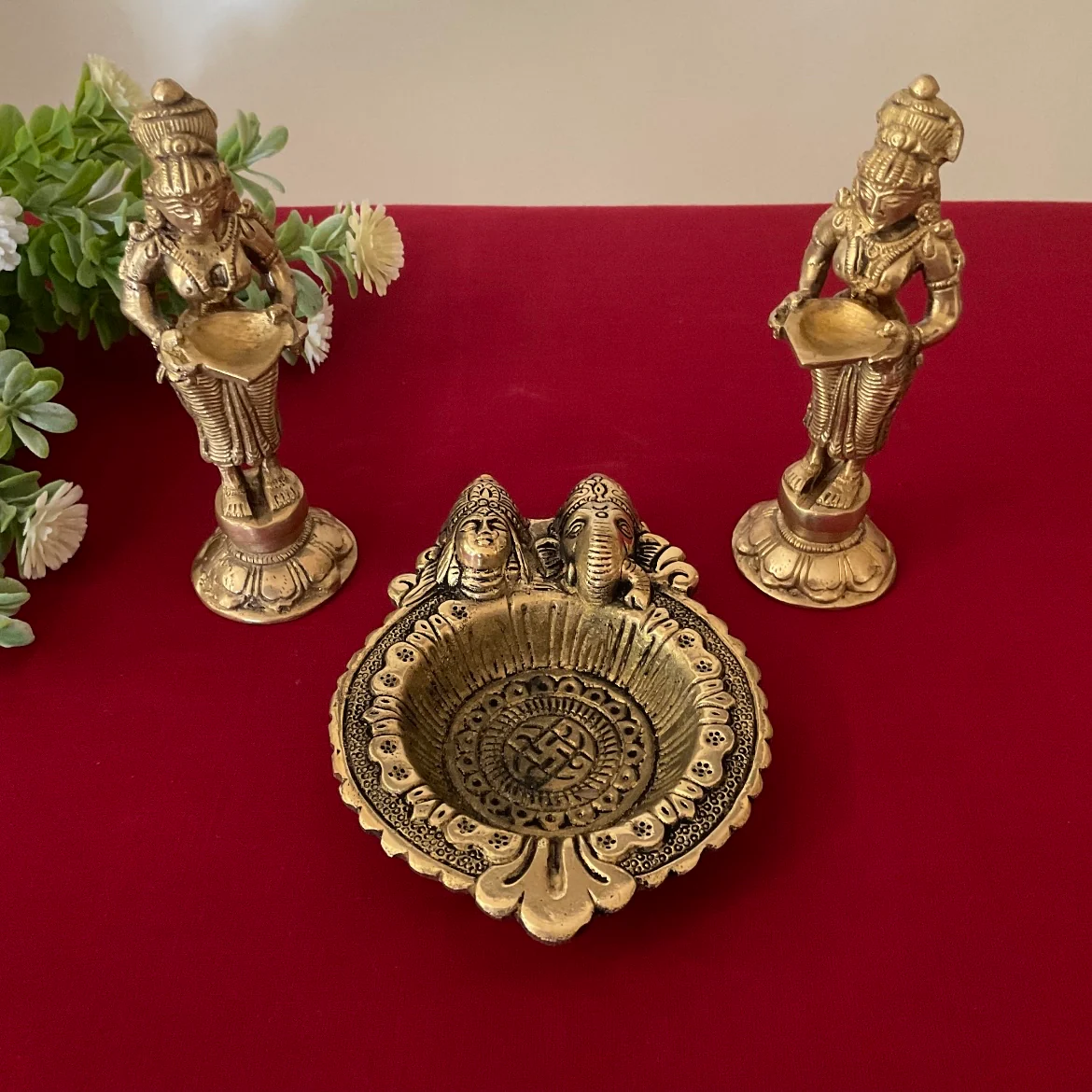Deep Lakshmi And Lakshmi Ganesh Pooja Diya - Festive Gift