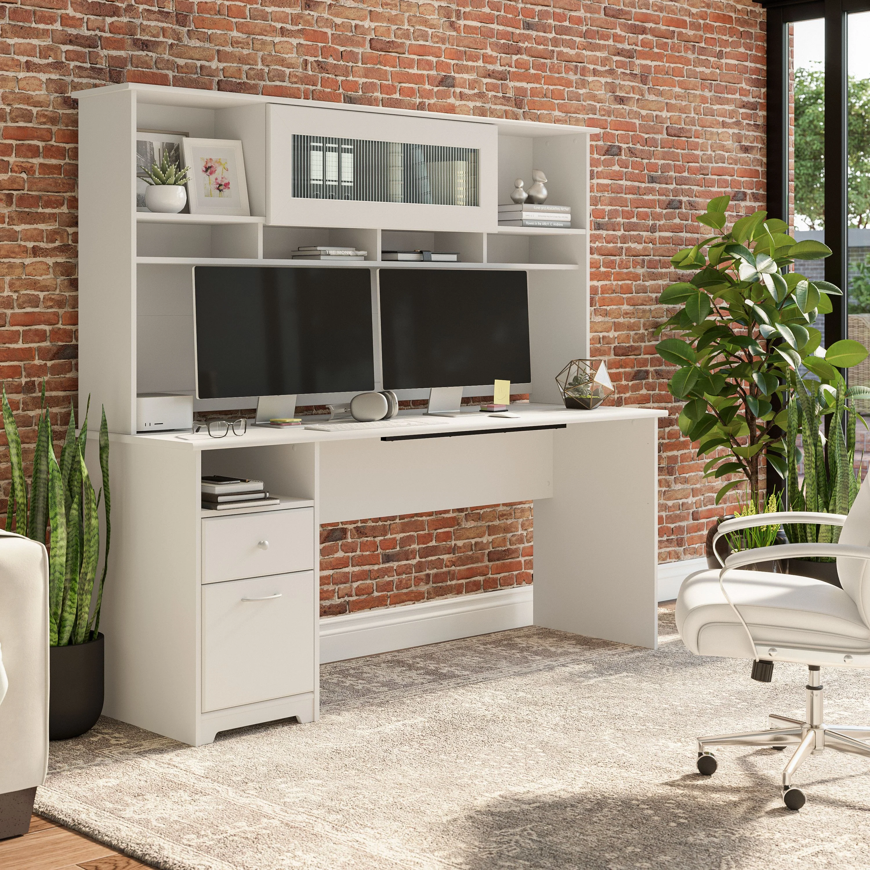 Cabot 72W Computer Desk with Hutch